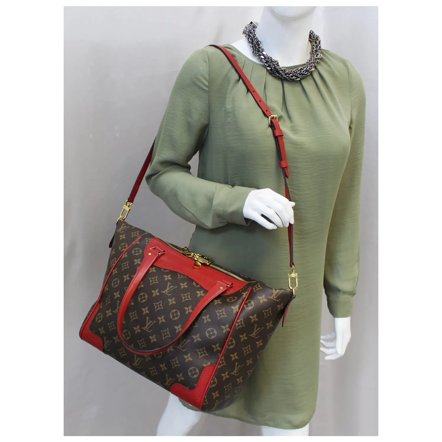 LOUIS VUITTON Estrela NM Monogram Canvas Shoulder Bag Cherry