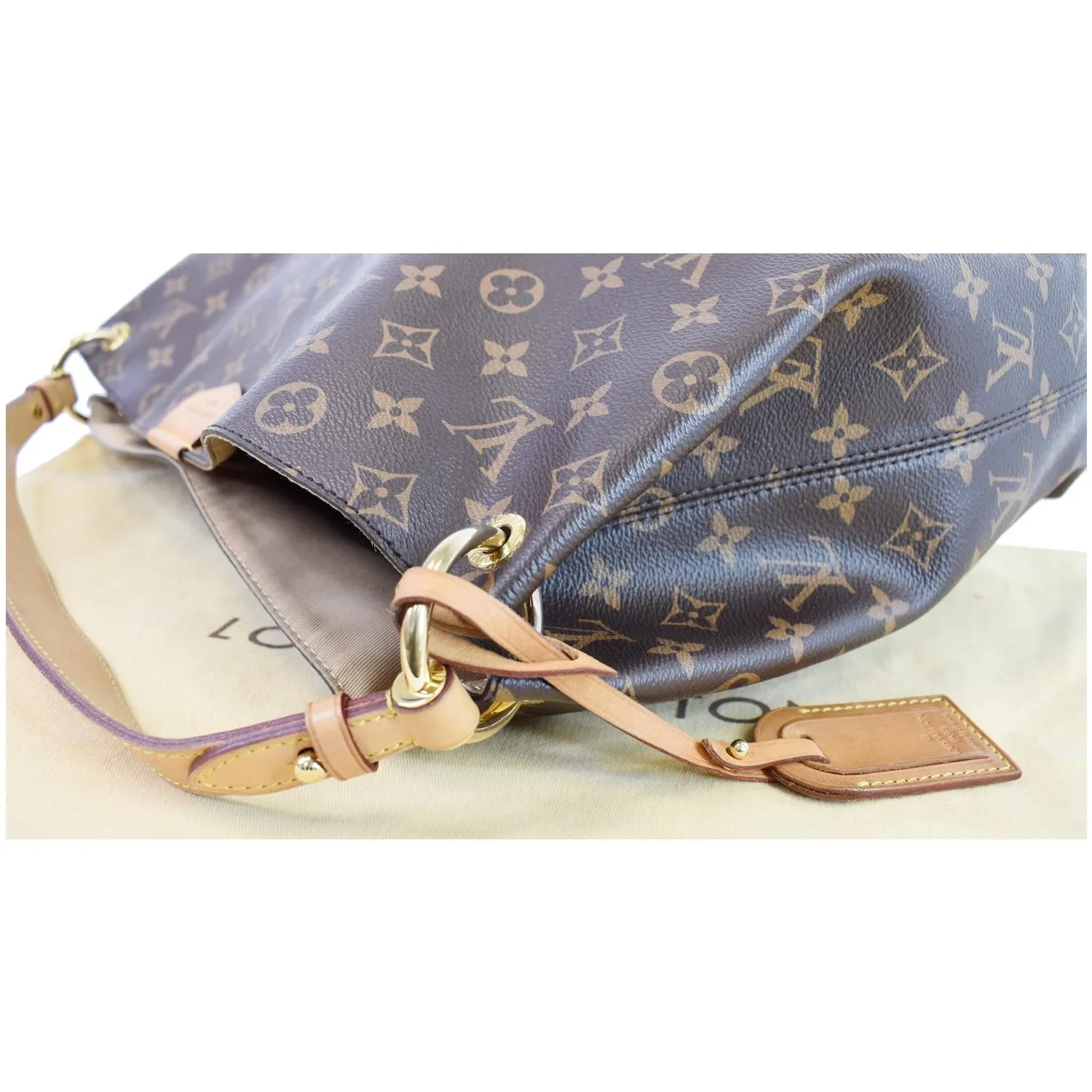 LOUIS VUITTON Graceful MM Monogram Canvas Shoulder Bag Brown