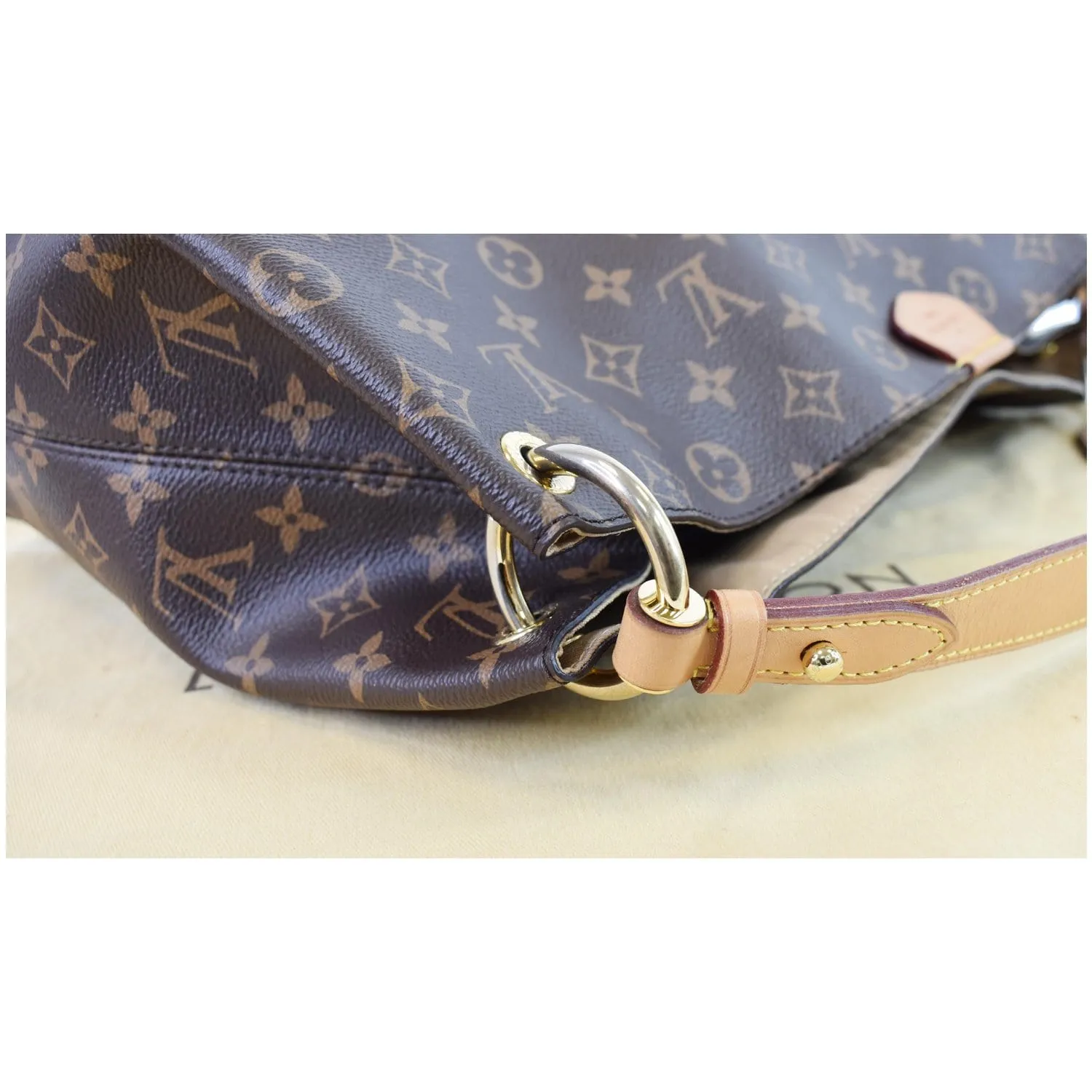 LOUIS VUITTON Graceful MM Monogram Canvas Shoulder Bag Brown