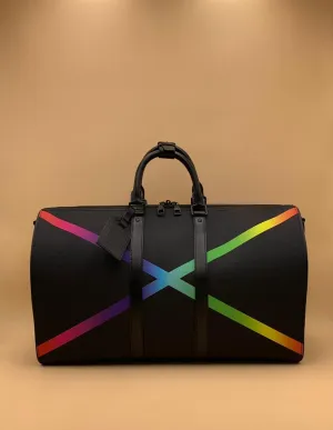 Louis Vuitton | Keepall Bandouliere 50 Black Taiga Rainbow Cross | M30345