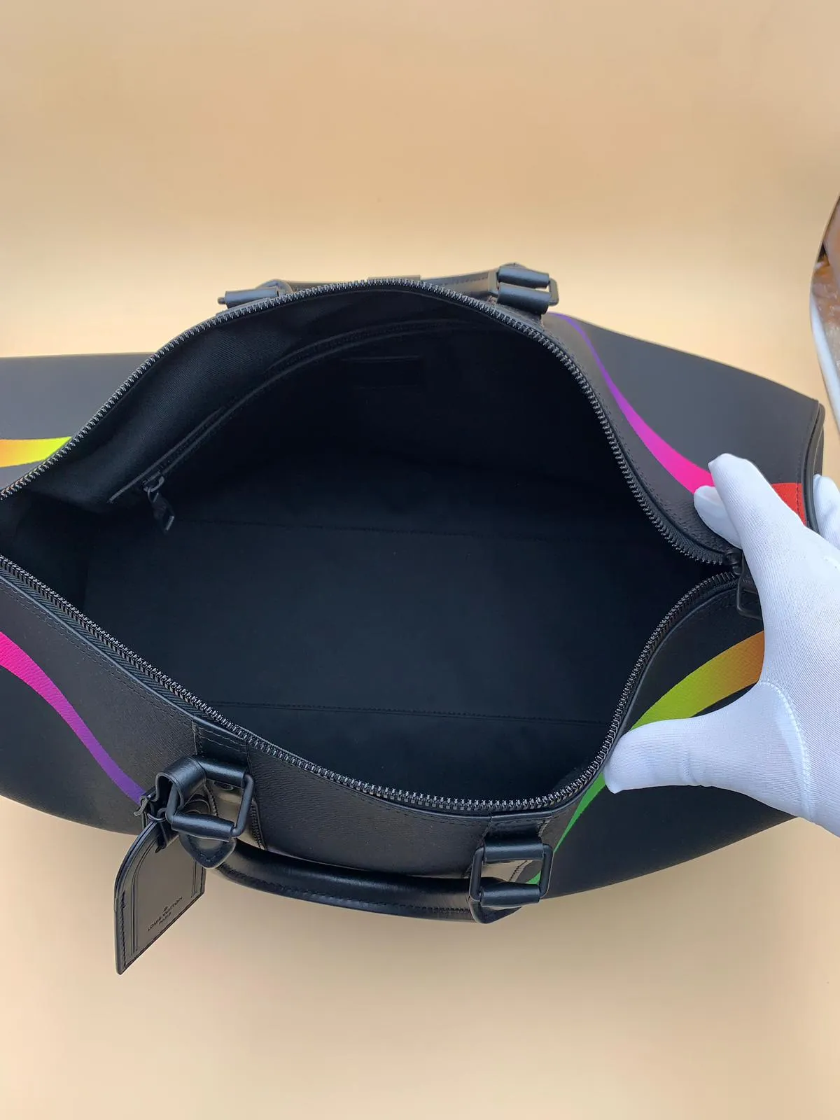 Louis Vuitton | Keepall Bandouliere 50 Black Taiga Rainbow Cross | M30345