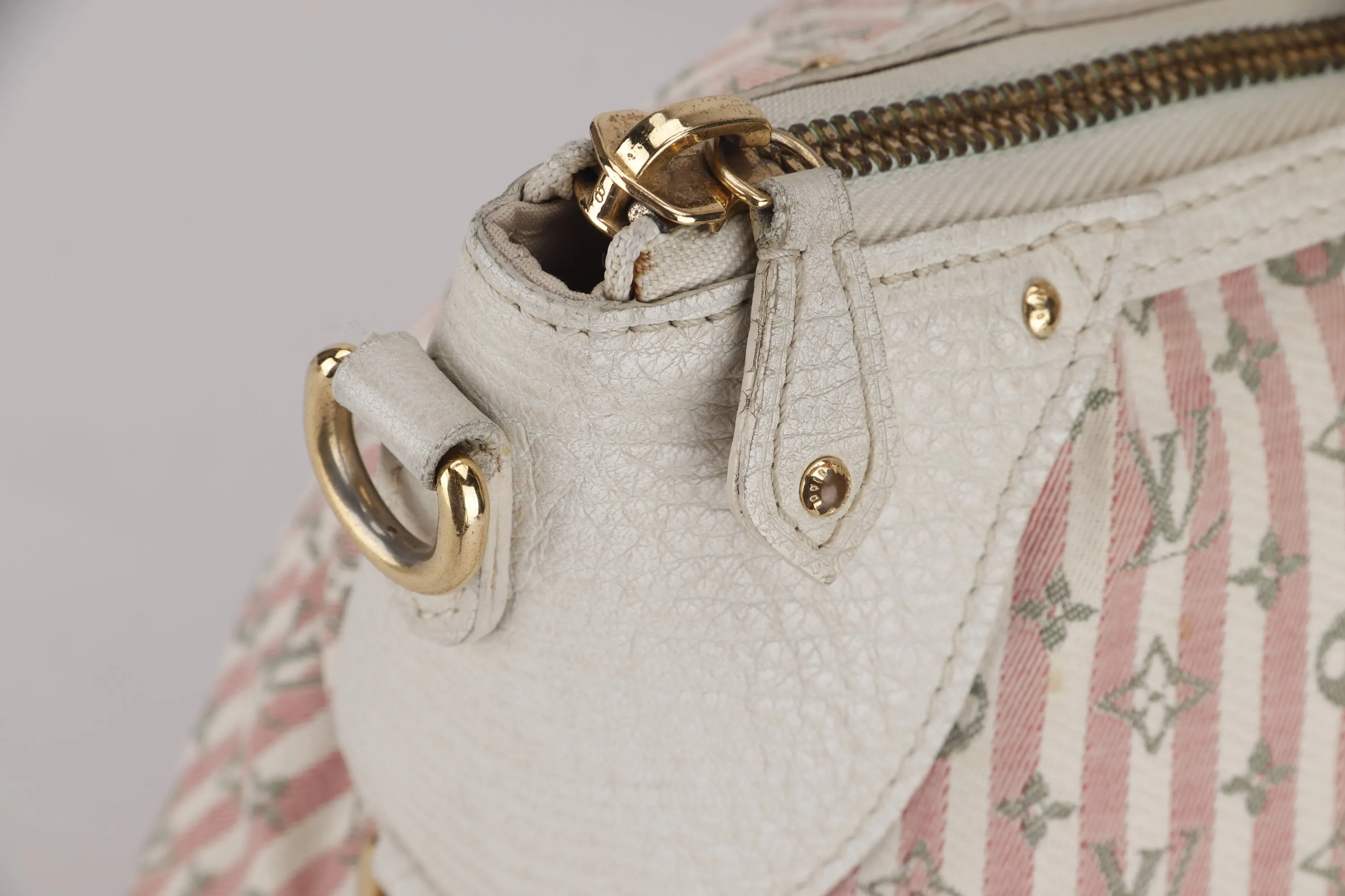 LOUIS VUITTON MINI LIN PINK CANVAS TWO WAY USE SHOULDER BAG, WITH STRAP & DUST COVER