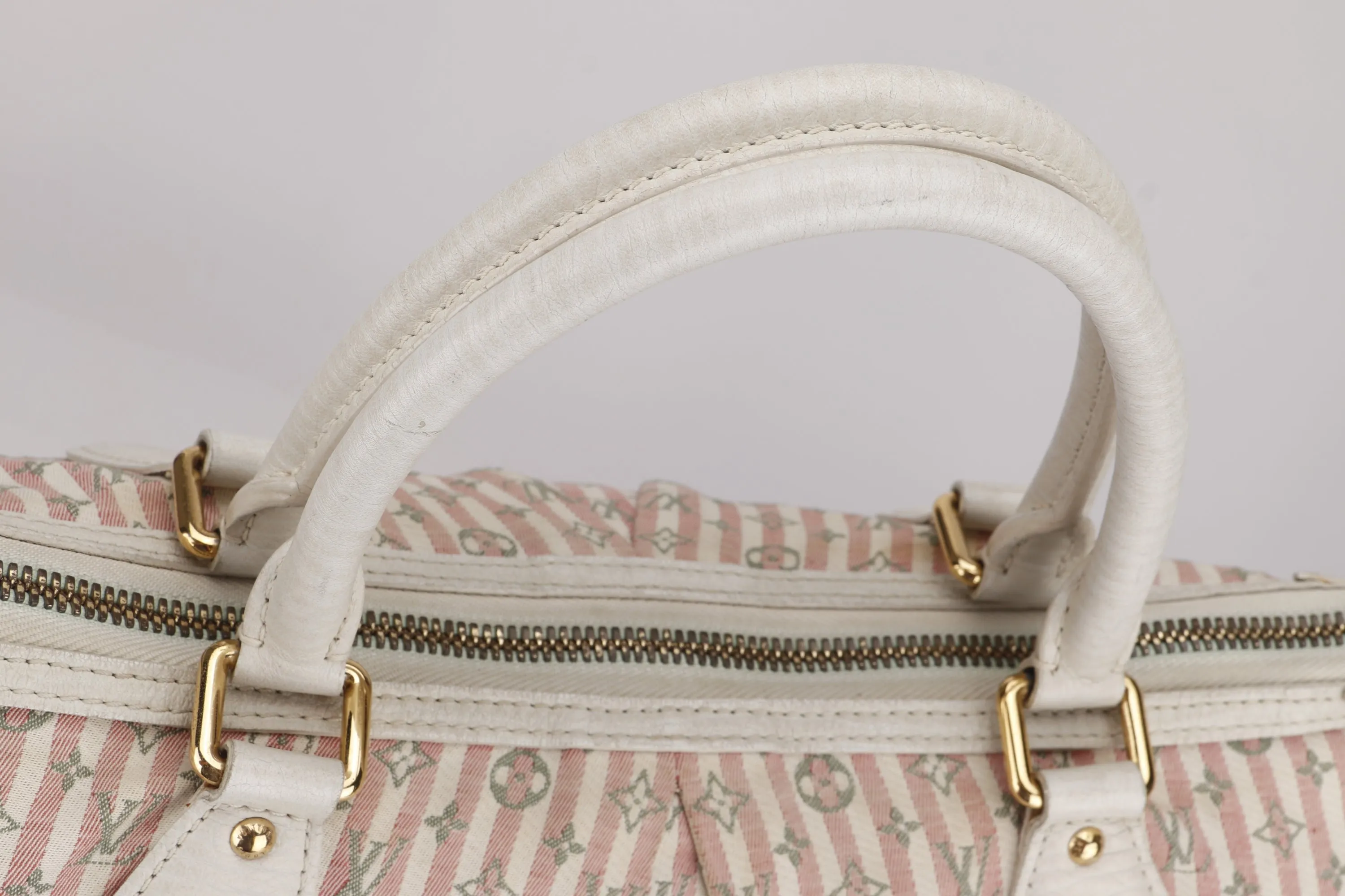 LOUIS VUITTON MINI LIN PINK CANVAS TWO WAY USE SHOULDER BAG, WITH STRAP & DUST COVER
