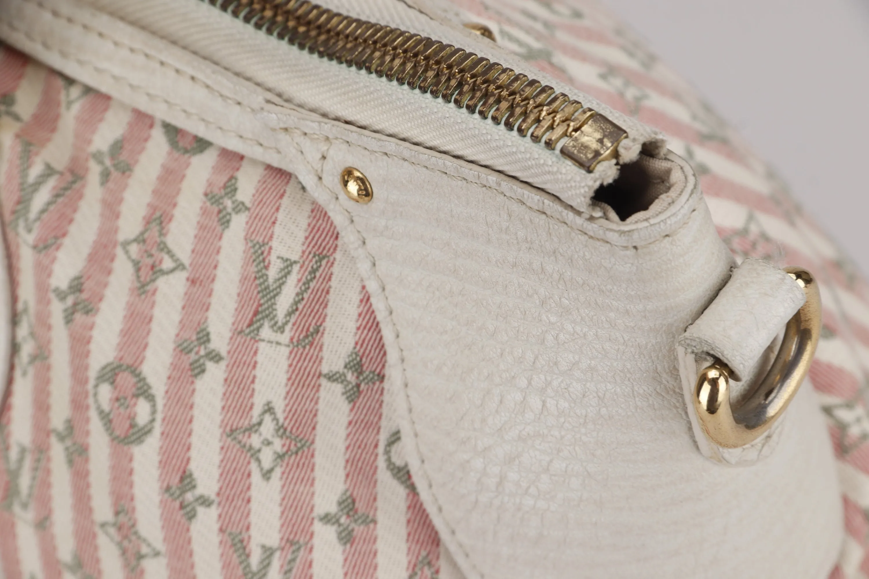 LOUIS VUITTON MINI LIN PINK CANVAS TWO WAY USE SHOULDER BAG, WITH STRAP & DUST COVER