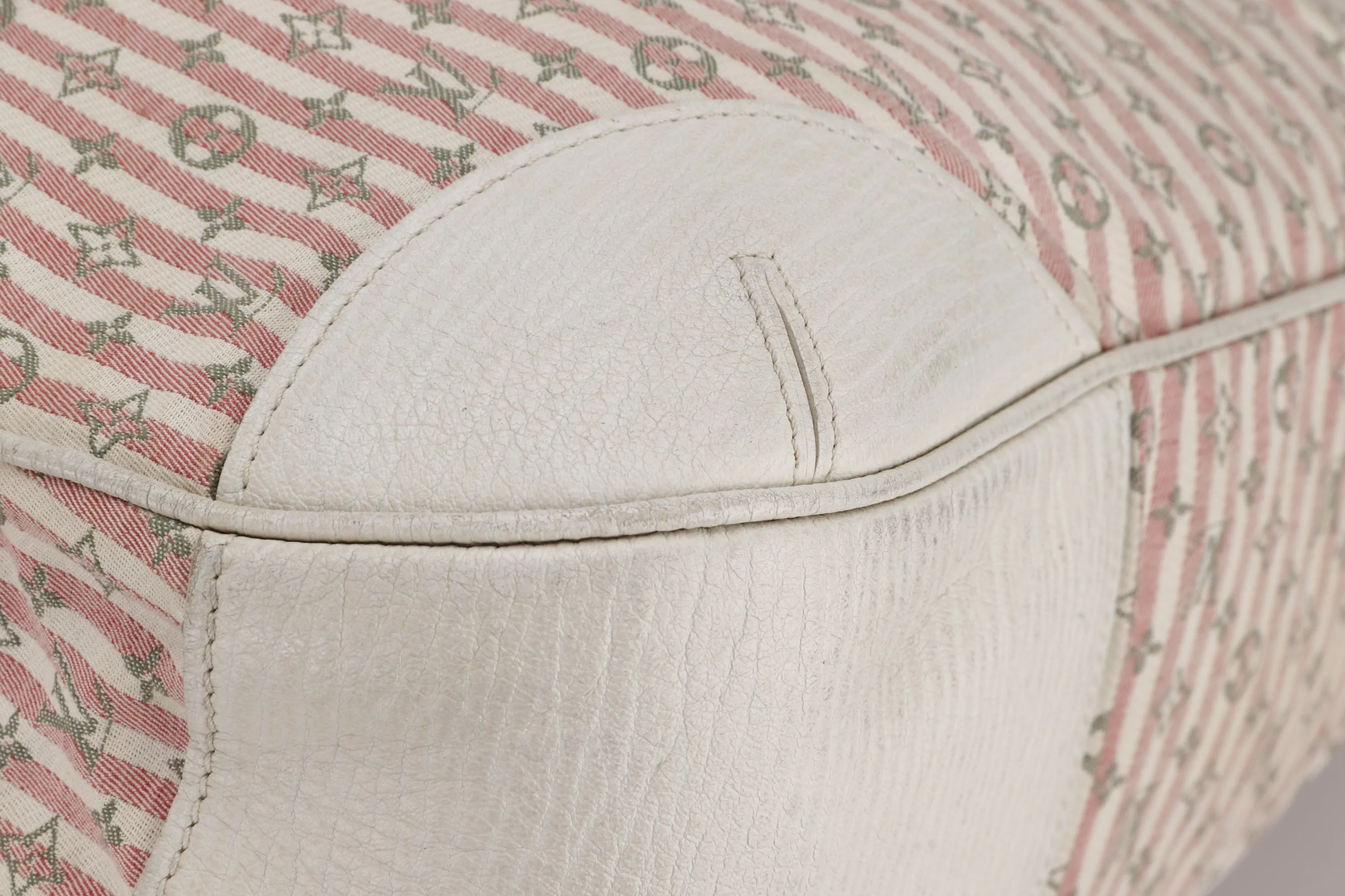 LOUIS VUITTON MINI LIN PINK CANVAS TWO WAY USE SHOULDER BAG, WITH STRAP & DUST COVER