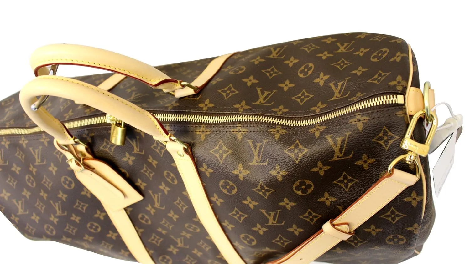 LOUIS VUITTON Monogram Canvas Brown Keepall 60 Bandouliere Travel Bag