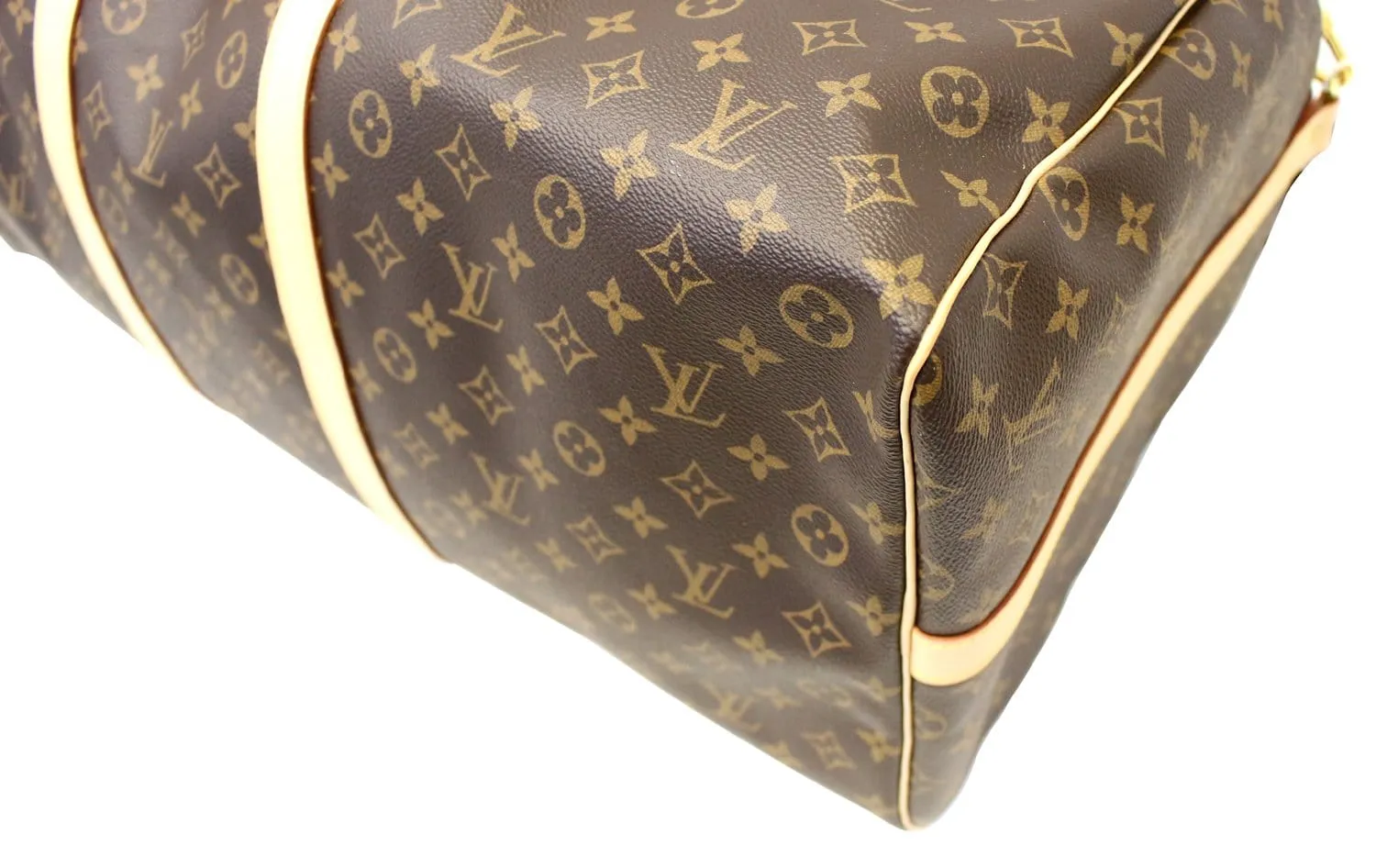 LOUIS VUITTON Monogram Canvas Brown Keepall 60 Bandouliere Travel Bag