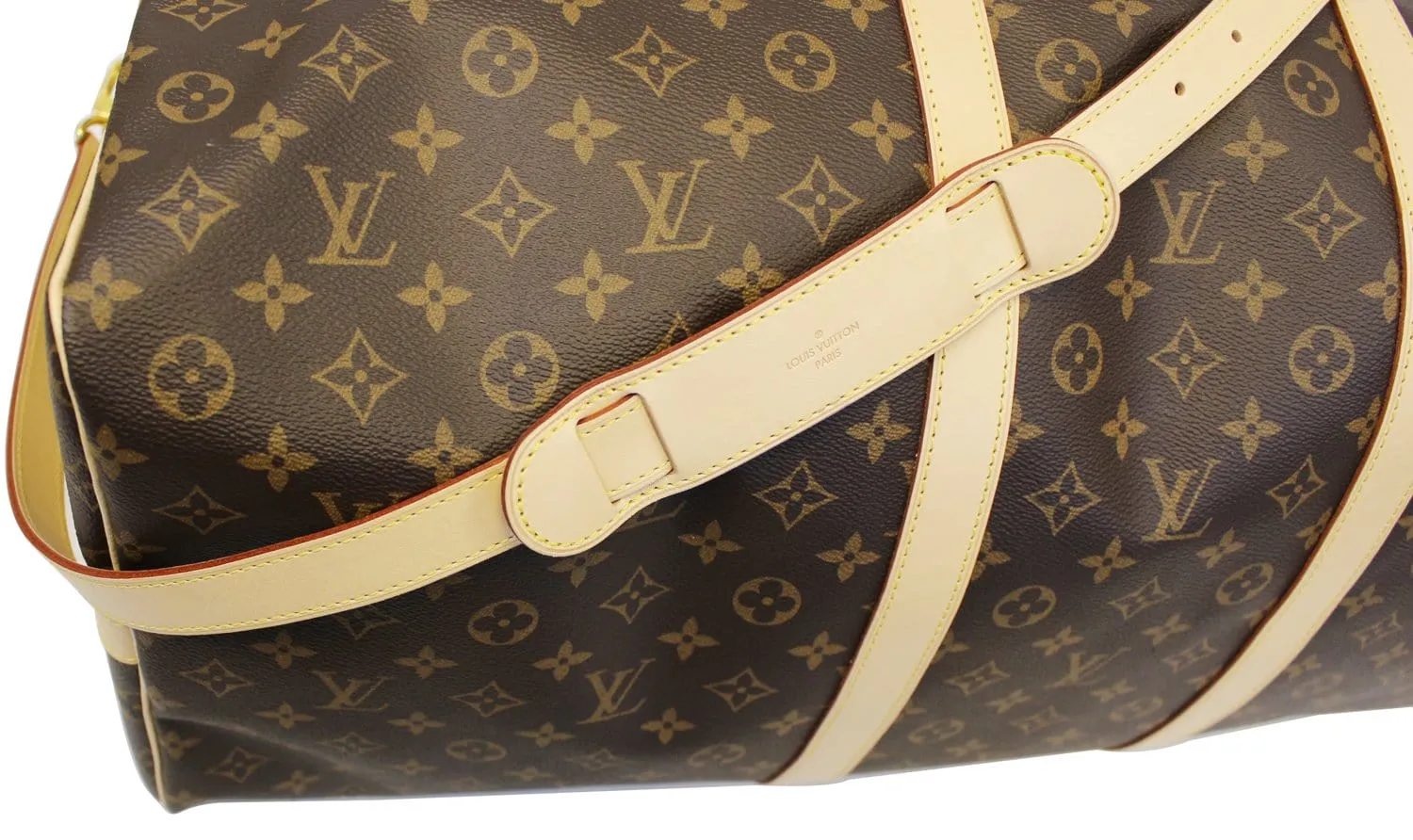 LOUIS VUITTON Monogram Canvas Brown Keepall 60 Bandouliere Travel Bag
