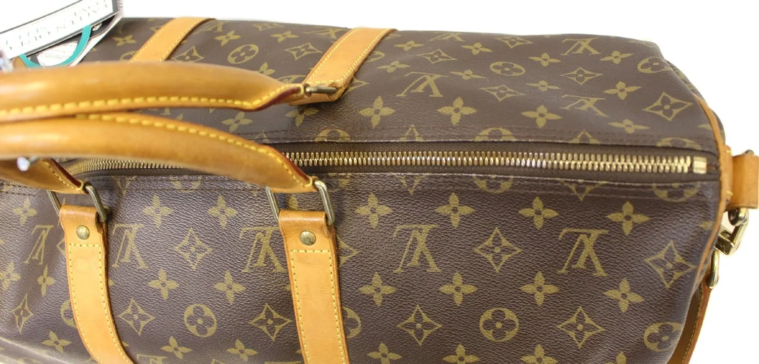 LOUIS VUITTON Monogram Canvas Keepall 50 Bandouliere Travel Bag