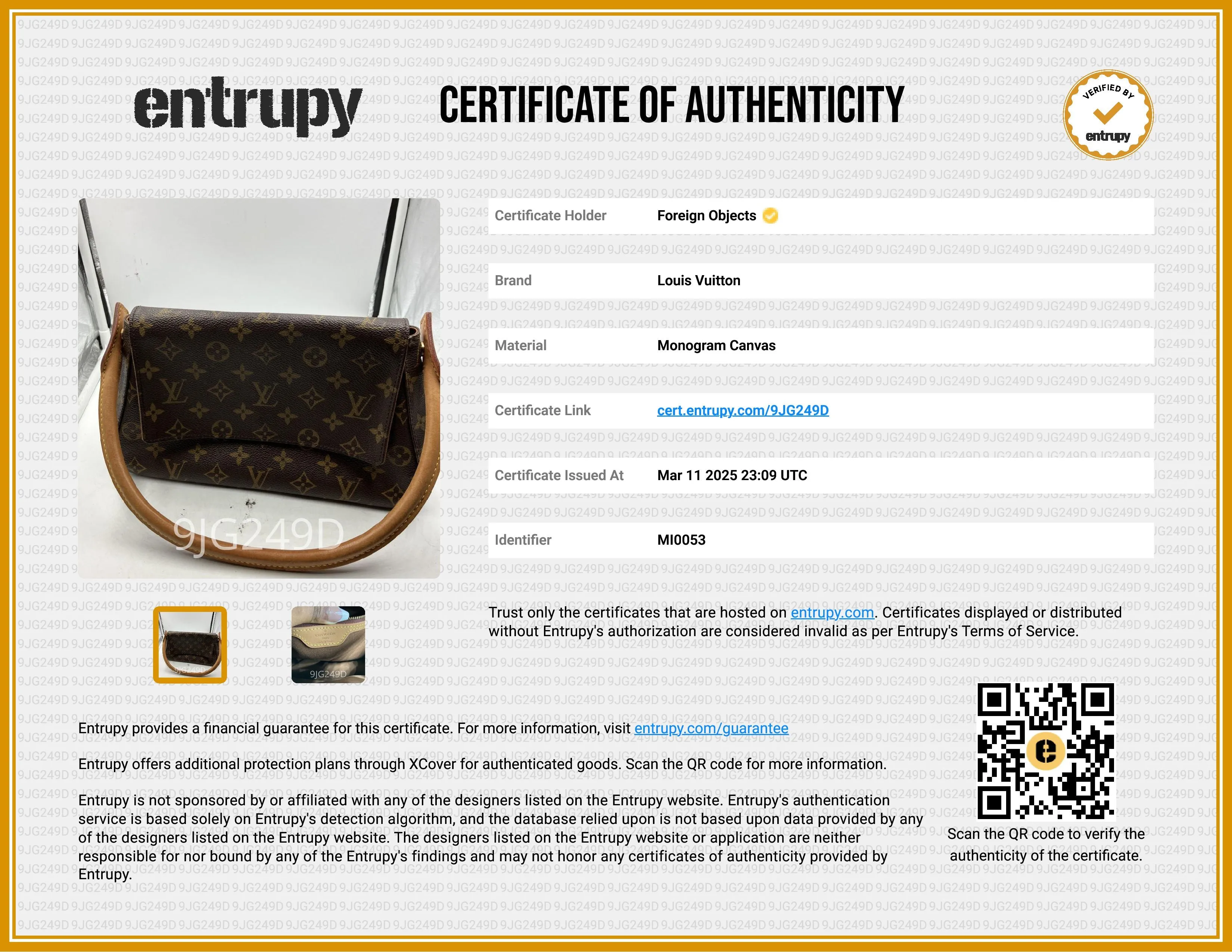 Louis Vuitton Monogram Canvas Mini Looping Shoulder Bag MI0053