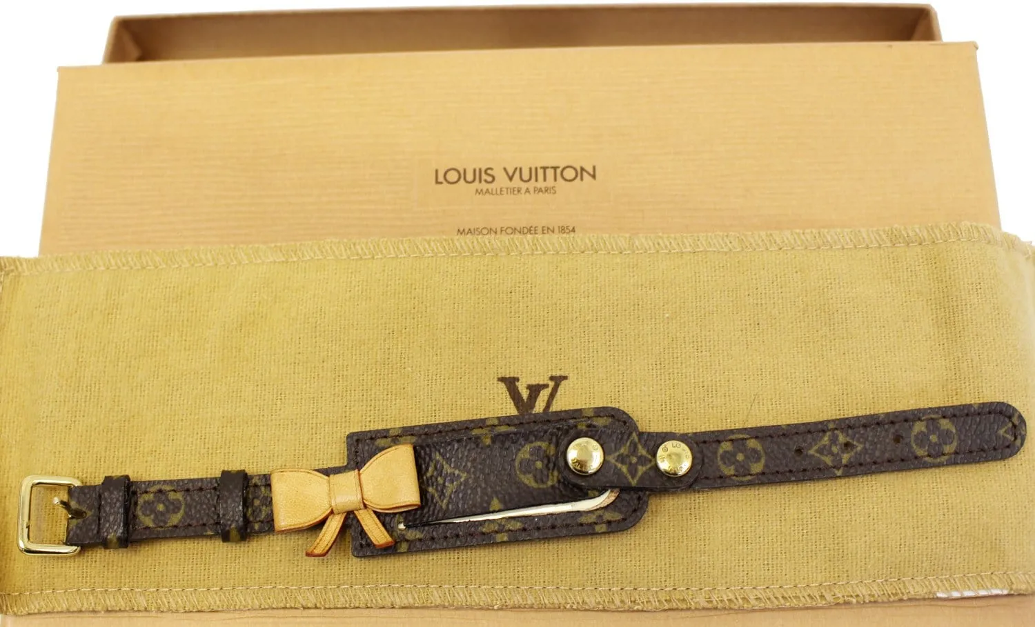 LOUIS VUITTON Monogram Canvas Porto Address Bracelet Size 8 - Last Call