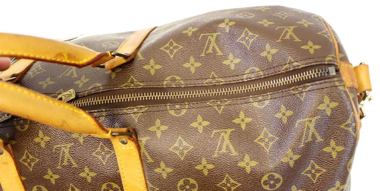 LOUIS VUITTON Monogram Keepall Bandouliere 55 Boston Bag