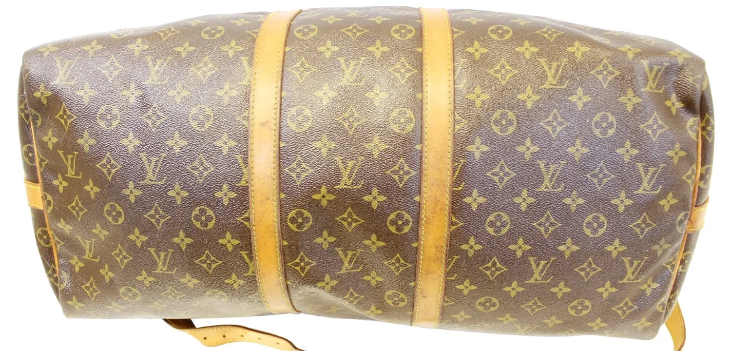 LOUIS VUITTON Monogram Keepall Bandouliere 55 Boston Bag
