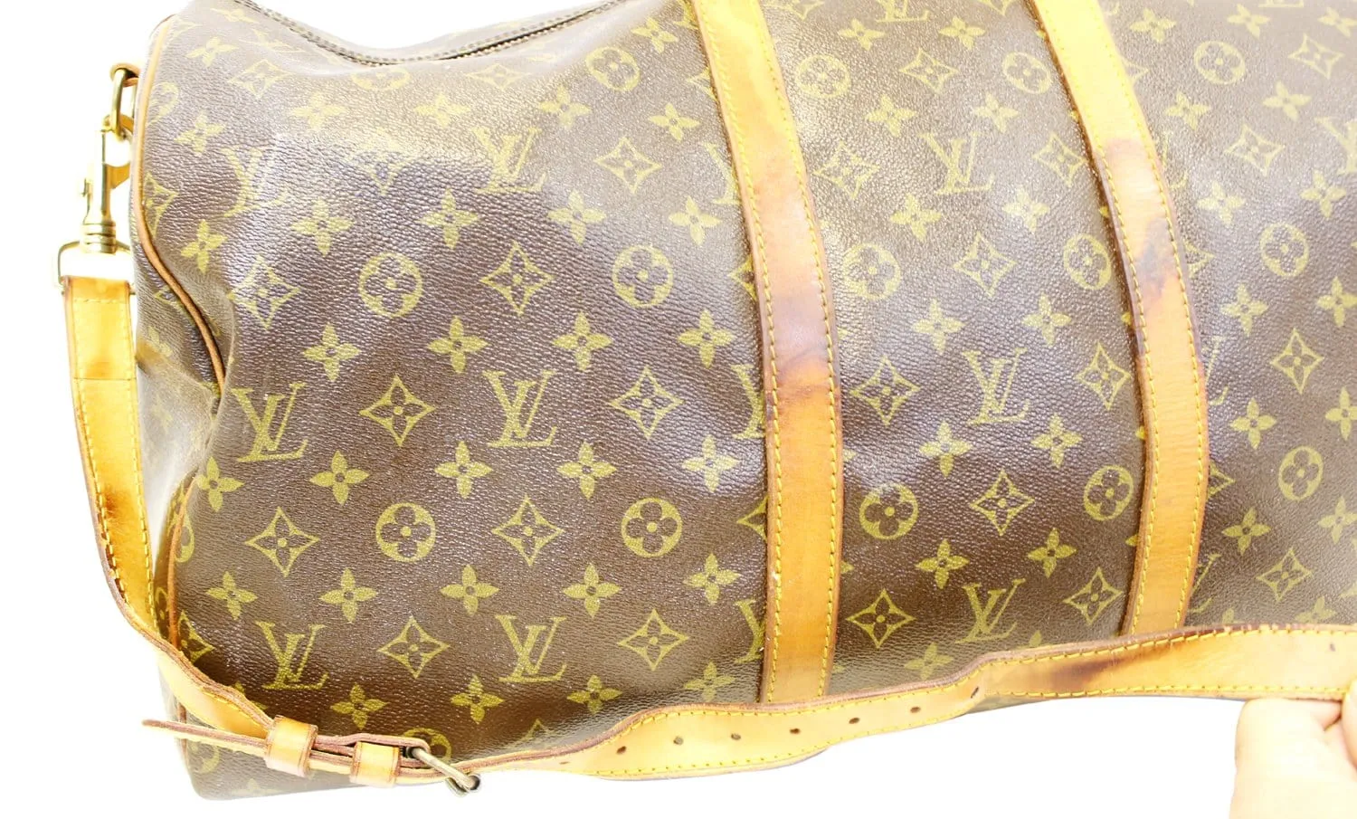 LOUIS VUITTON Monogram Keepall Bandouliere 55 Boston Bag