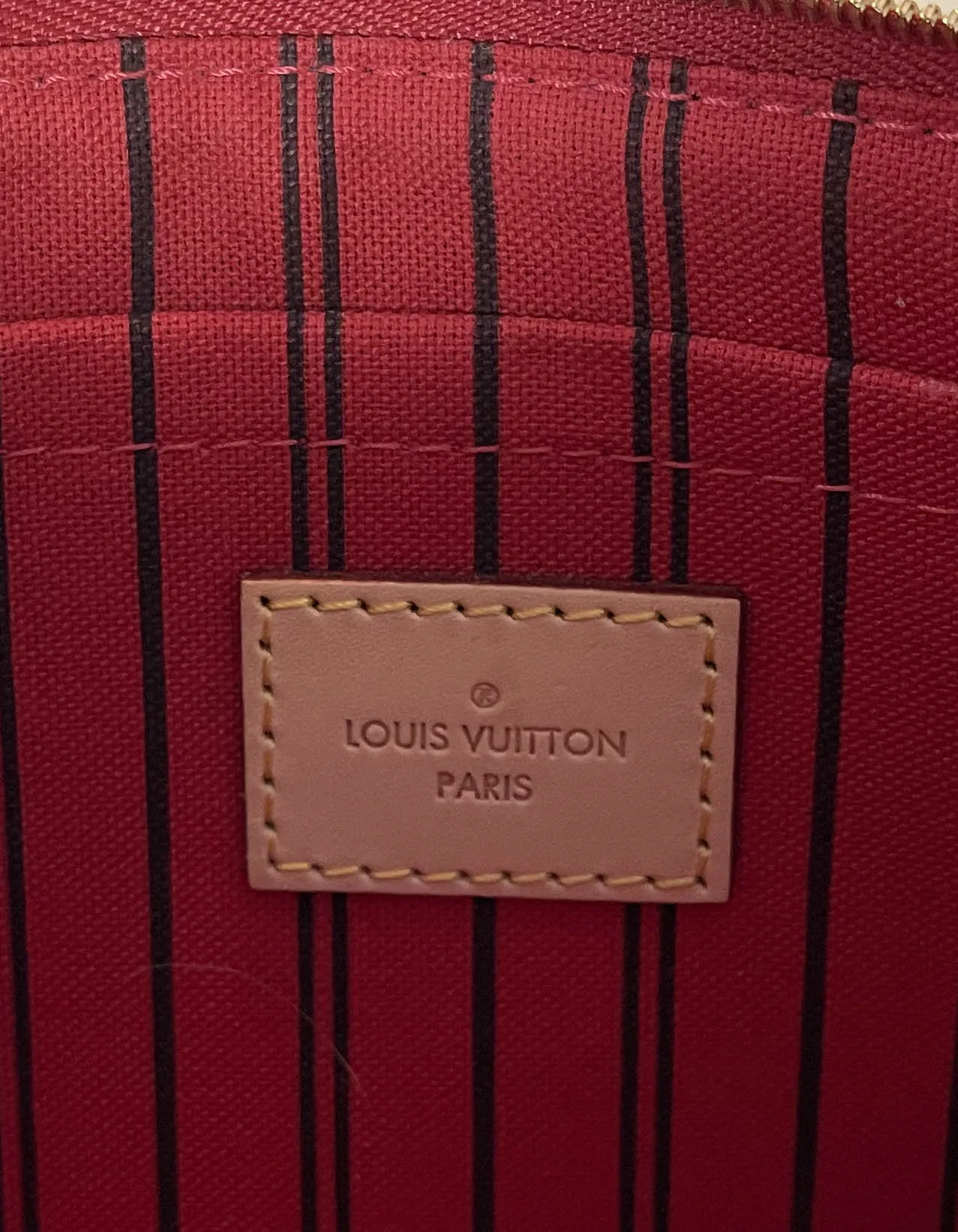 Louis Vuitton Monogram Neverfull Pochette Wristlet Bag