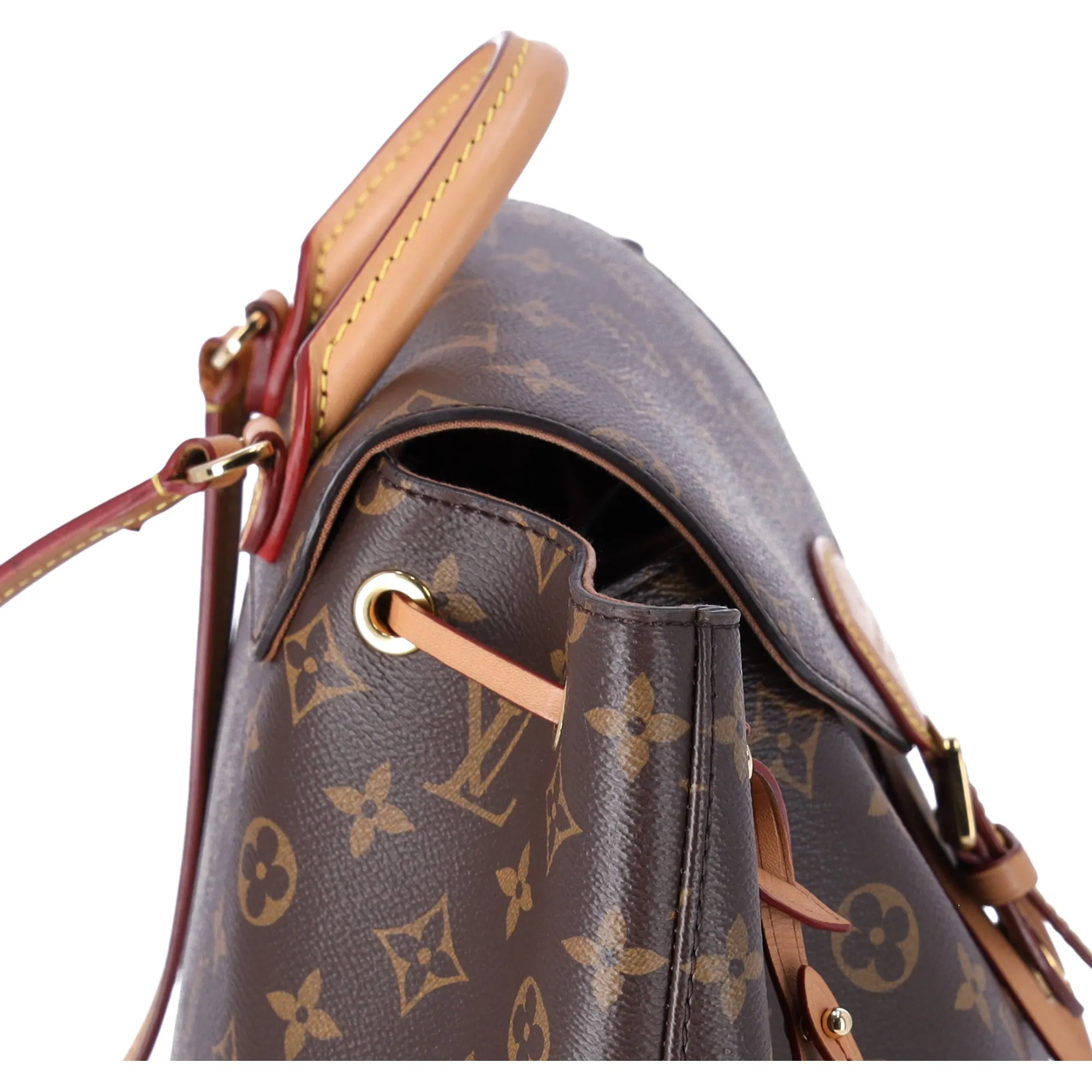 Louis Vuitton Montsouris PM Backpack Brown Monogram With LV Logo Charm M45501