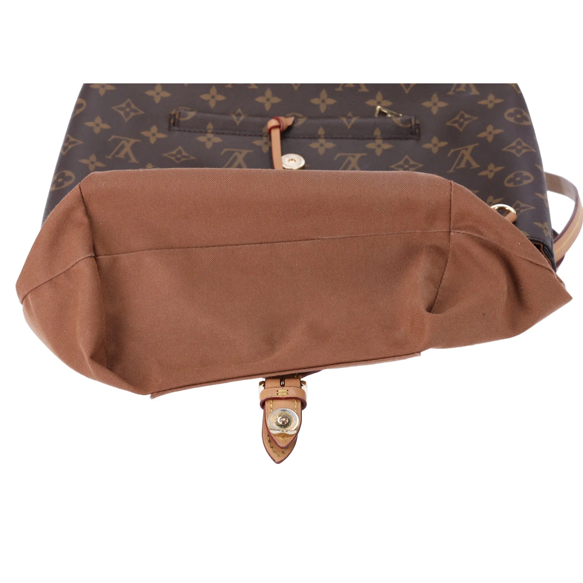Louis Vuitton Montsouris PM Backpack Brown Monogram With LV Logo Charm M45501