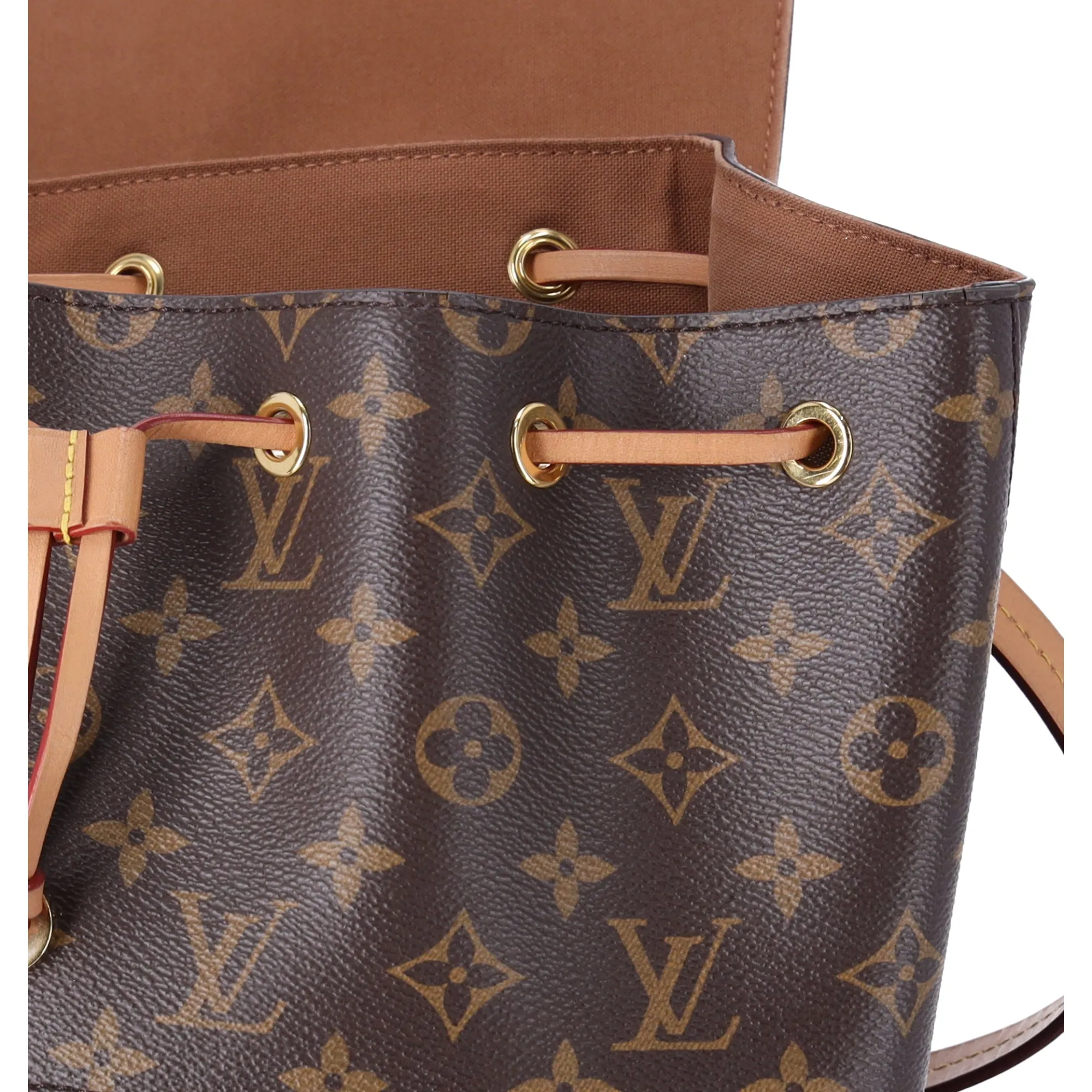 Louis Vuitton Montsouris PM Backpack Brown Monogram With LV Logo Charm M45501