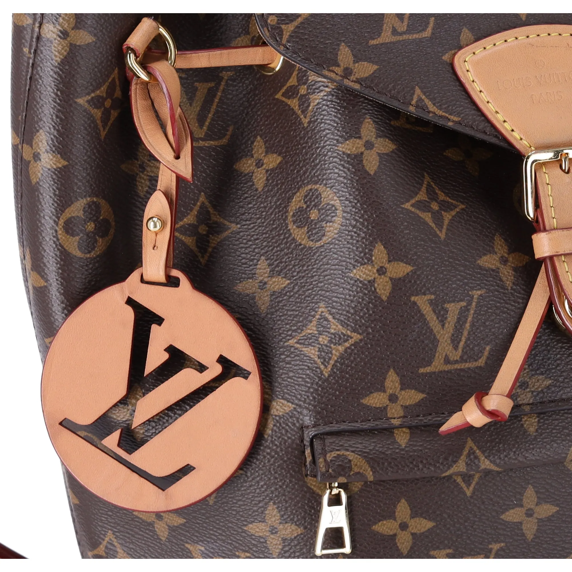 Louis Vuitton Montsouris PM Backpack Brown Monogram With LV Logo Charm M45501