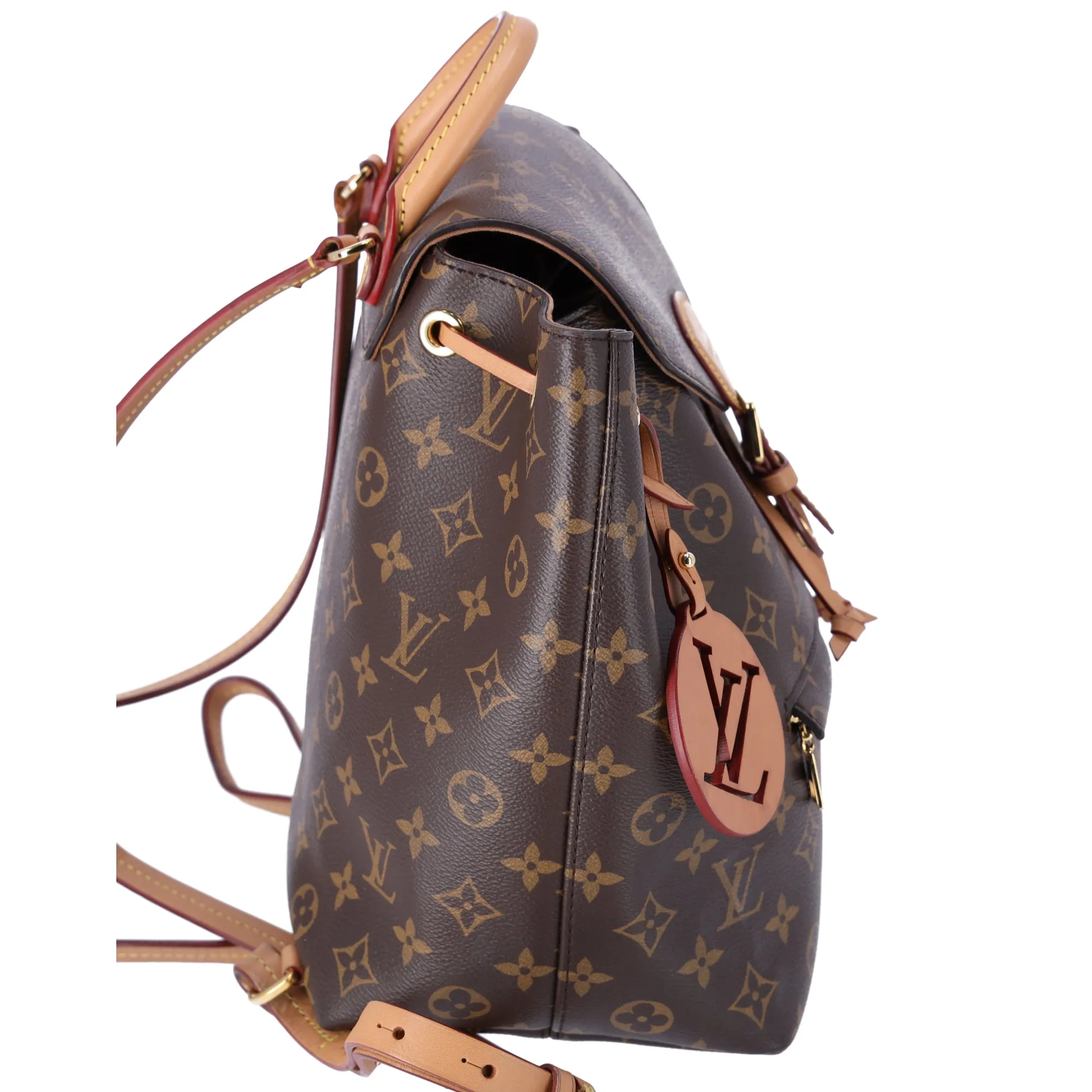 Louis Vuitton Montsouris PM Backpack Brown Monogram With LV Logo Charm M45501