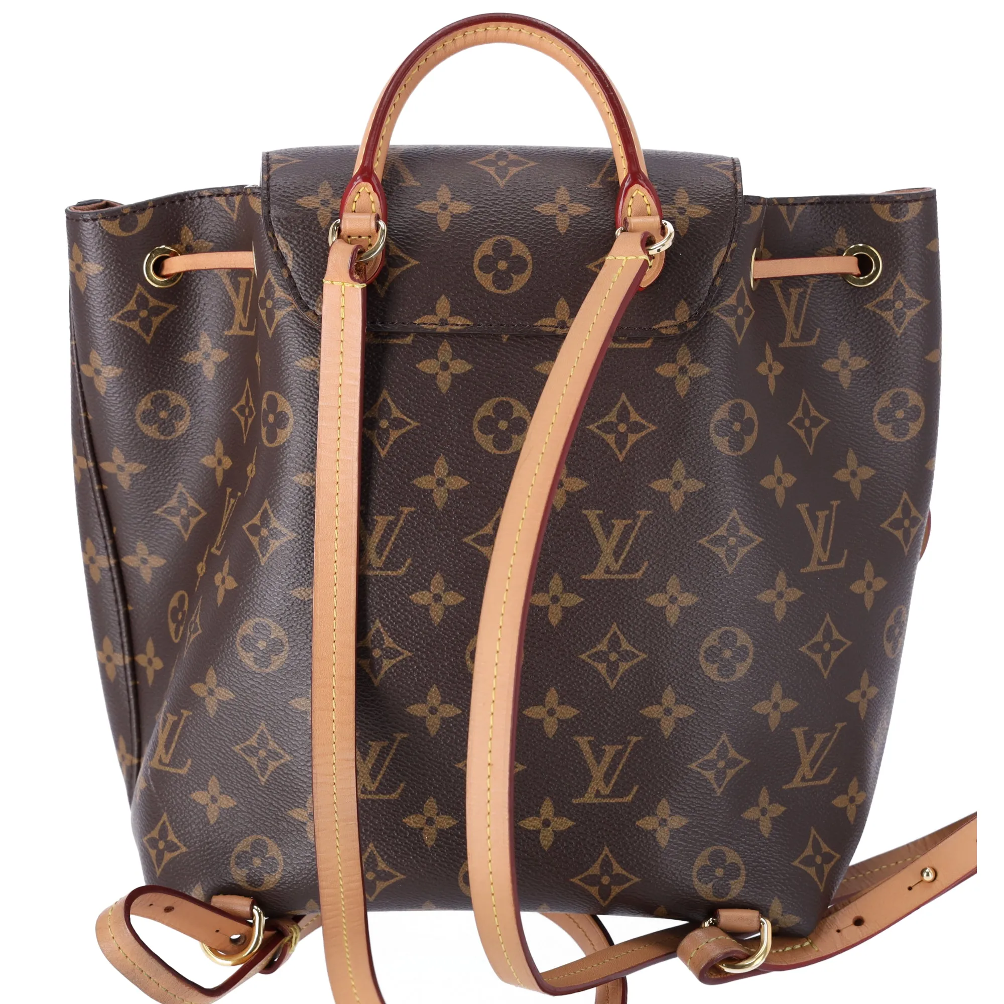 Louis Vuitton Montsouris PM Backpack Brown Monogram With LV Logo Charm M45501