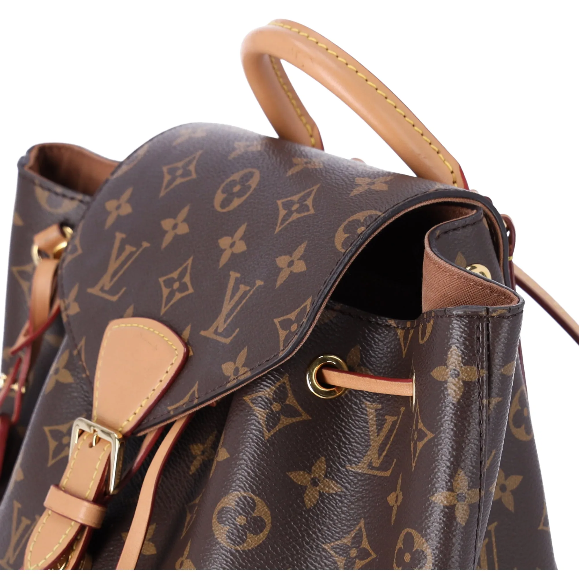 Louis Vuitton Montsouris PM Backpack Brown Monogram With LV Logo Charm M45501