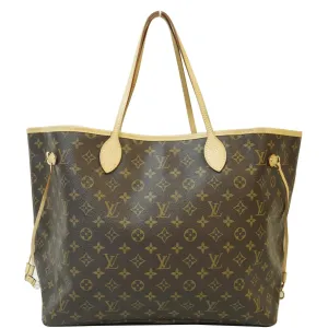 LOUIS VUITTON Neverfull GM Monogram Canvas Shoulder Bag Brown