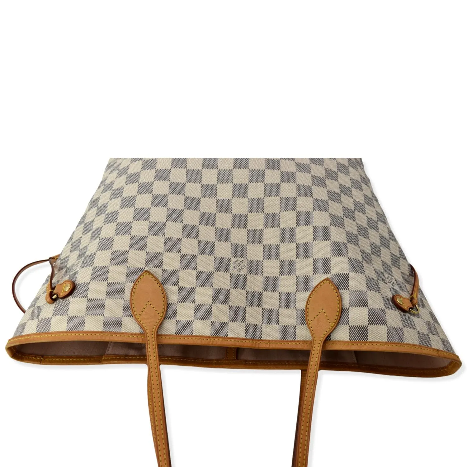 LOUIS VUITTON  Neverfull MM Damier Azur Shoulder Bag White