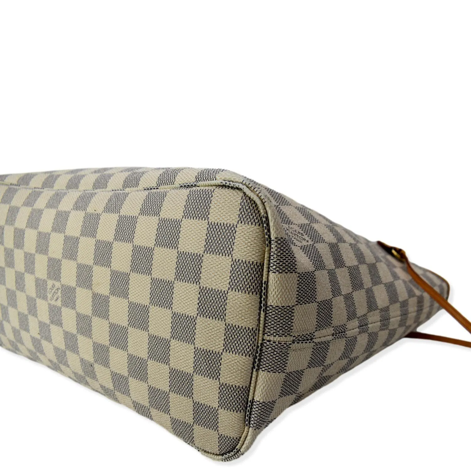 LOUIS VUITTON  Neverfull MM Damier Azur Shoulder Bag White