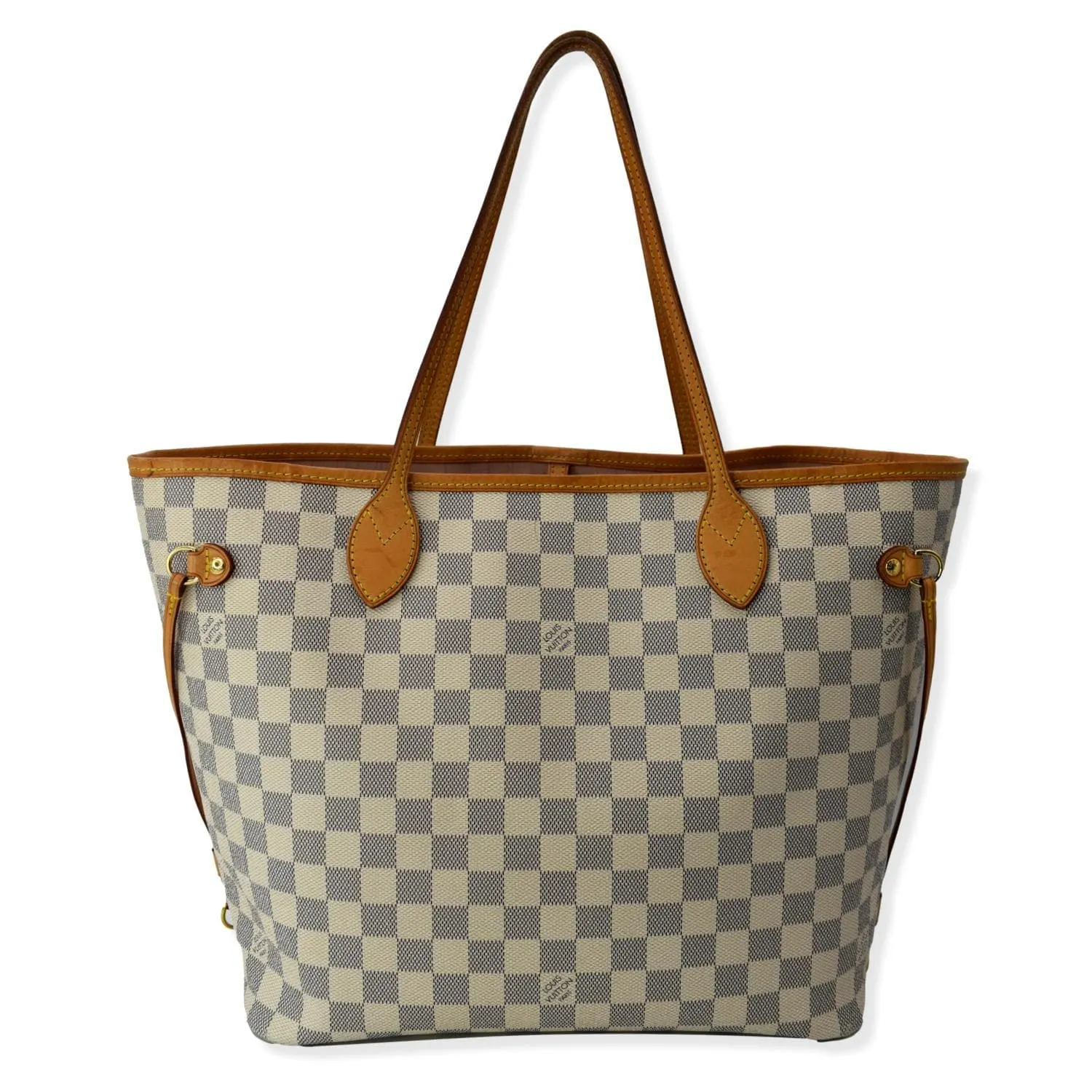 LOUIS VUITTON  Neverfull MM Damier Azur Shoulder Bag White