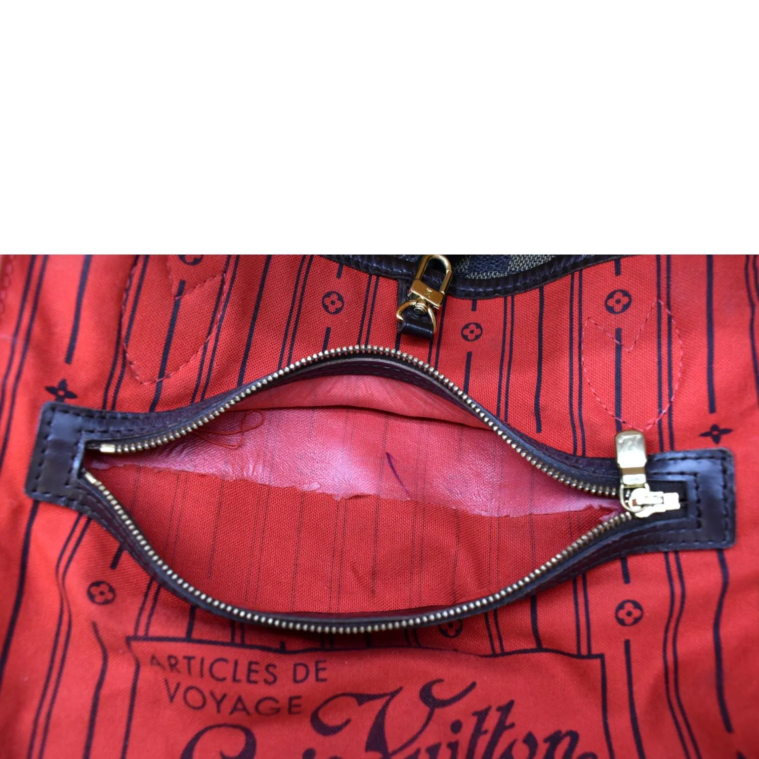 LOUIS VUITTON  Neverfull MM Damier Ebene Tote Bag Brown