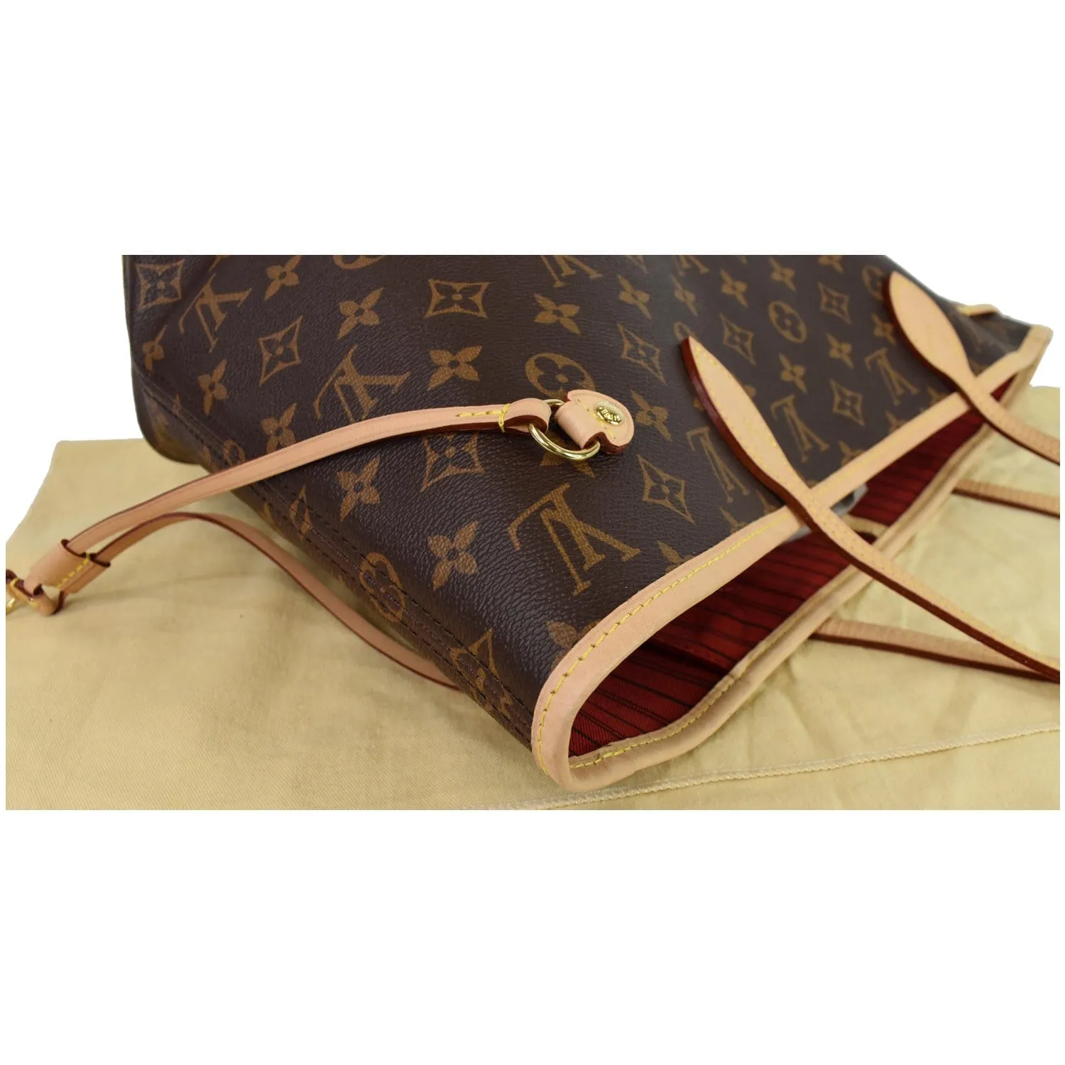 LOUIS VUITTON Neverfull MM Monogram Canvas Tote Shoulder Bag Brown