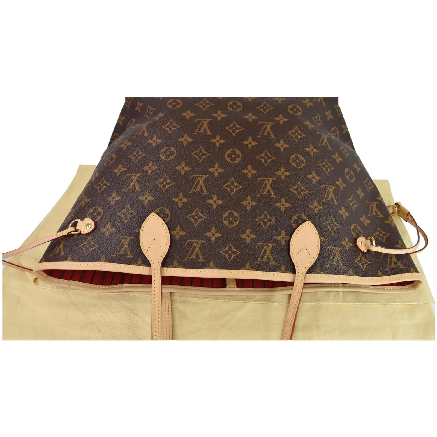 LOUIS VUITTON Neverfull MM Monogram Canvas Tote Shoulder Bag Brown