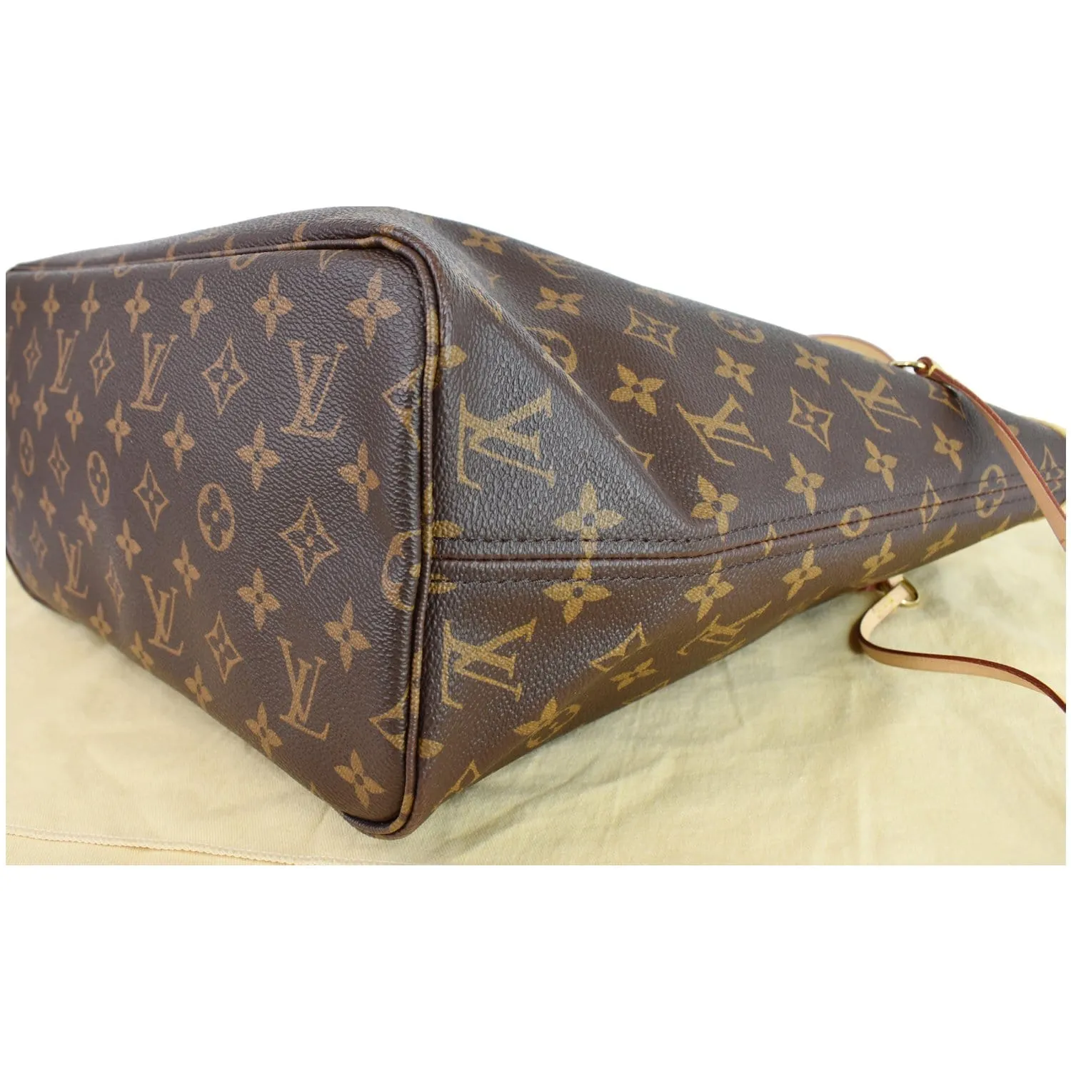 LOUIS VUITTON Neverfull MM Monogram Canvas Tote Shoulder Bag Brown