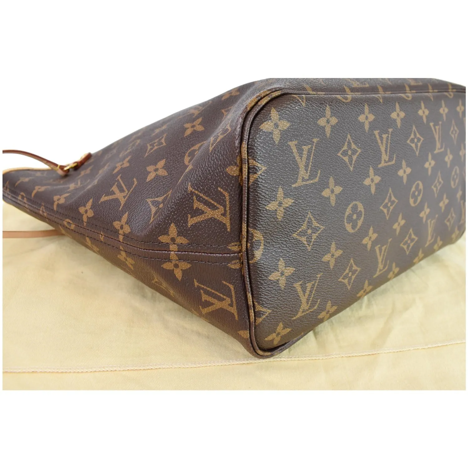 LOUIS VUITTON Neverfull MM Monogram Canvas Tote Shoulder Bag Brown