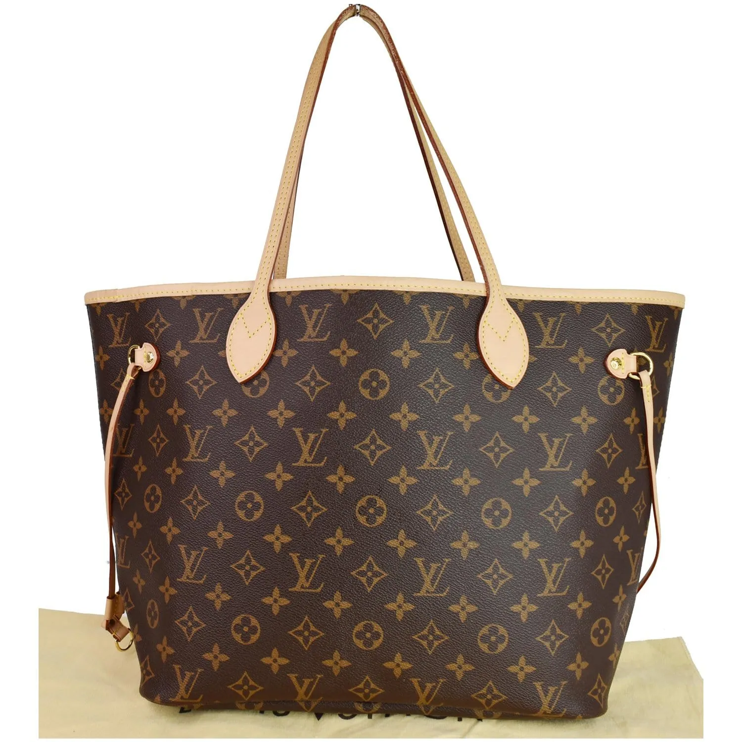 LOUIS VUITTON Neverfull MM Monogram Canvas Tote Shoulder Bag Brown