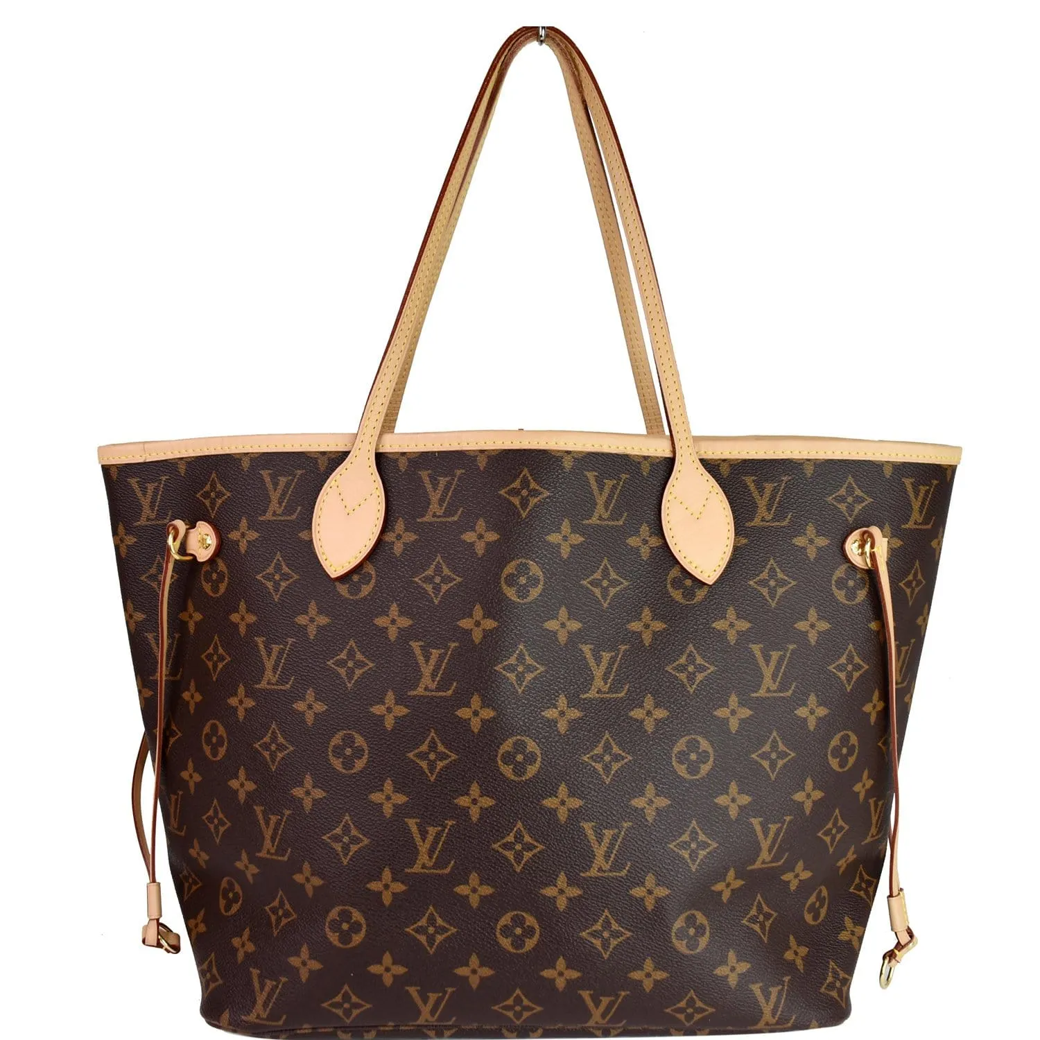 LOUIS VUITTON Neverfull MM Monogram Canvas Tote Shoulder Bag Brown