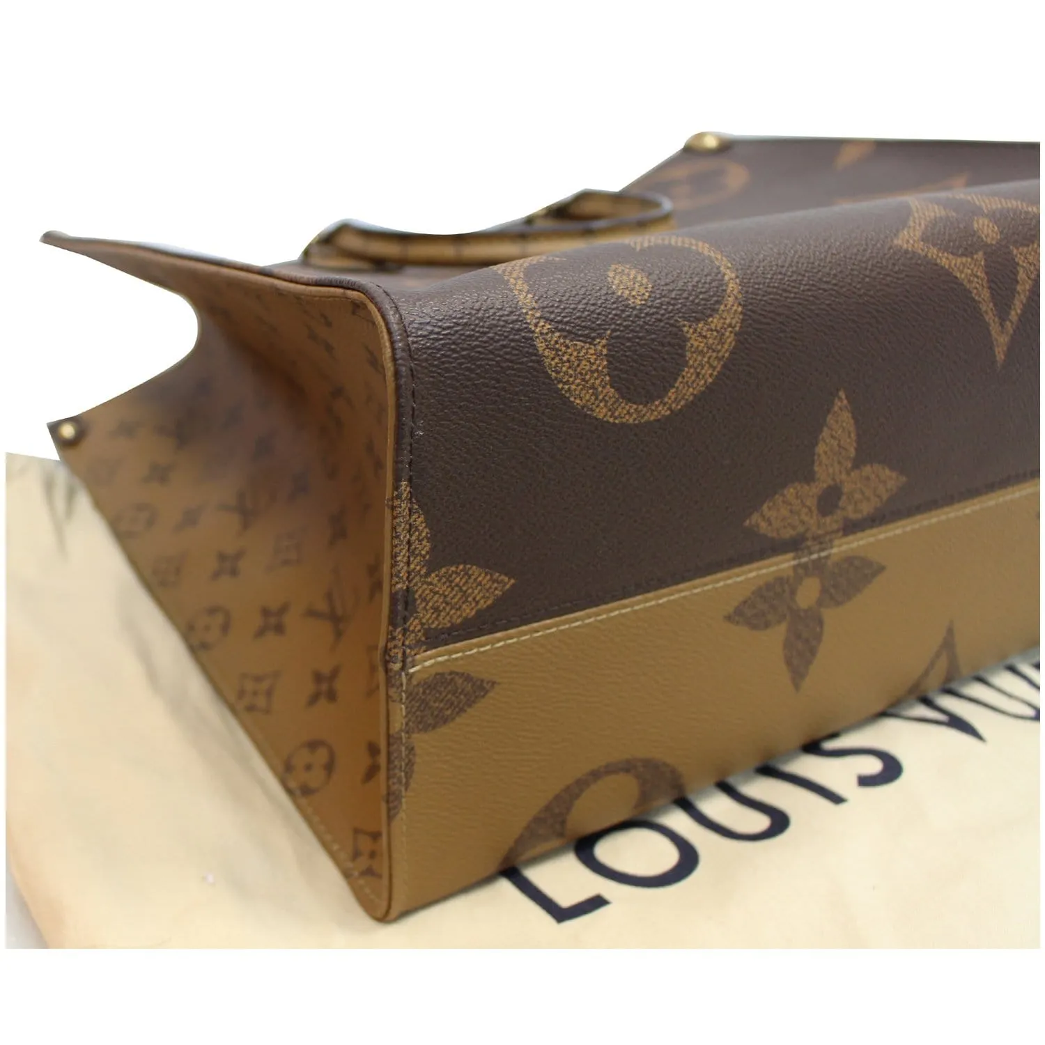LOUIS VUITTON Onthego Reverse Monogram Giant Canvas Shoulder Bag Brown