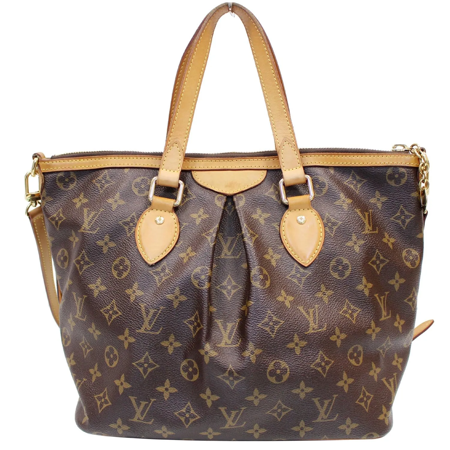 LOUIS VUITTON Palermo PM Monogram Canvas Shoulder Bag Brown