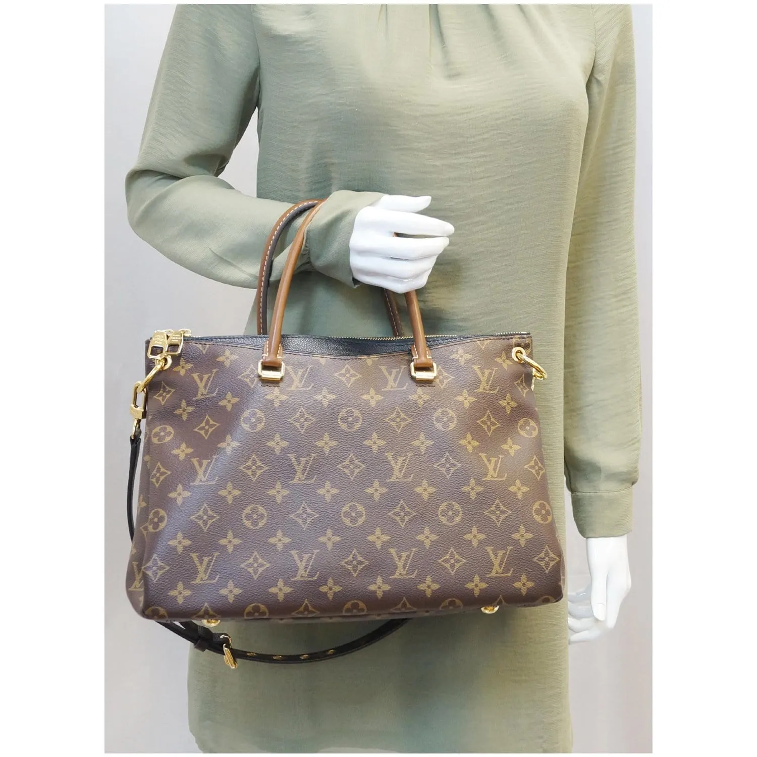 LOUIS VUITTON Pallas Monogram Canvas 2Way Shoulder Bag Brown - 15% OFF