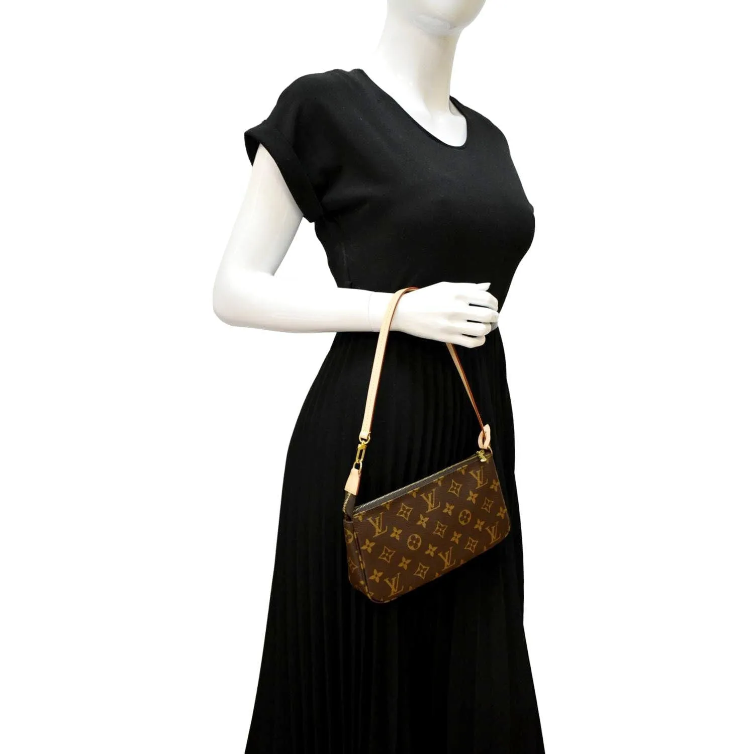 LOUIS VUITTON Pochette Accessoires Monogram Canvas Pouch Bag Brown