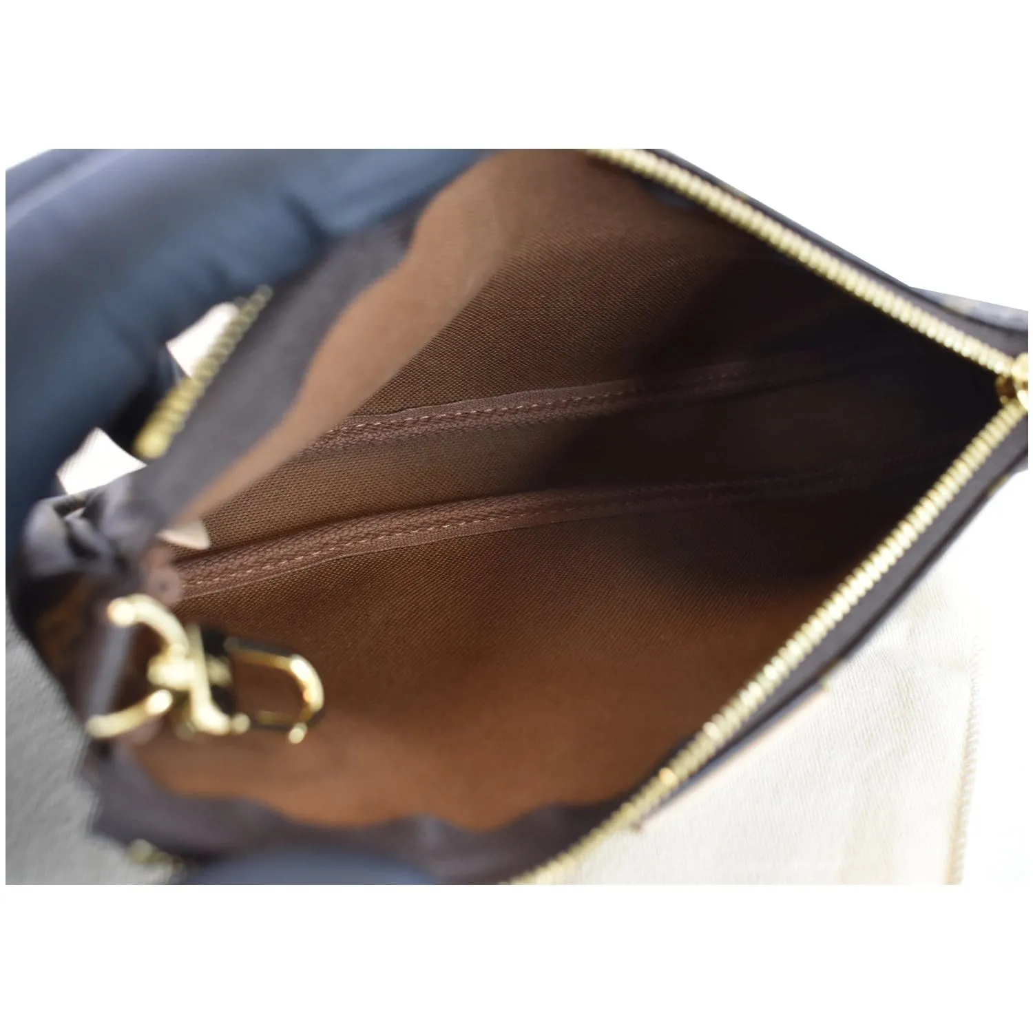 LOUIS VUITTON Pochette Accessories Monogram Canvas Pouch Bag Brown
