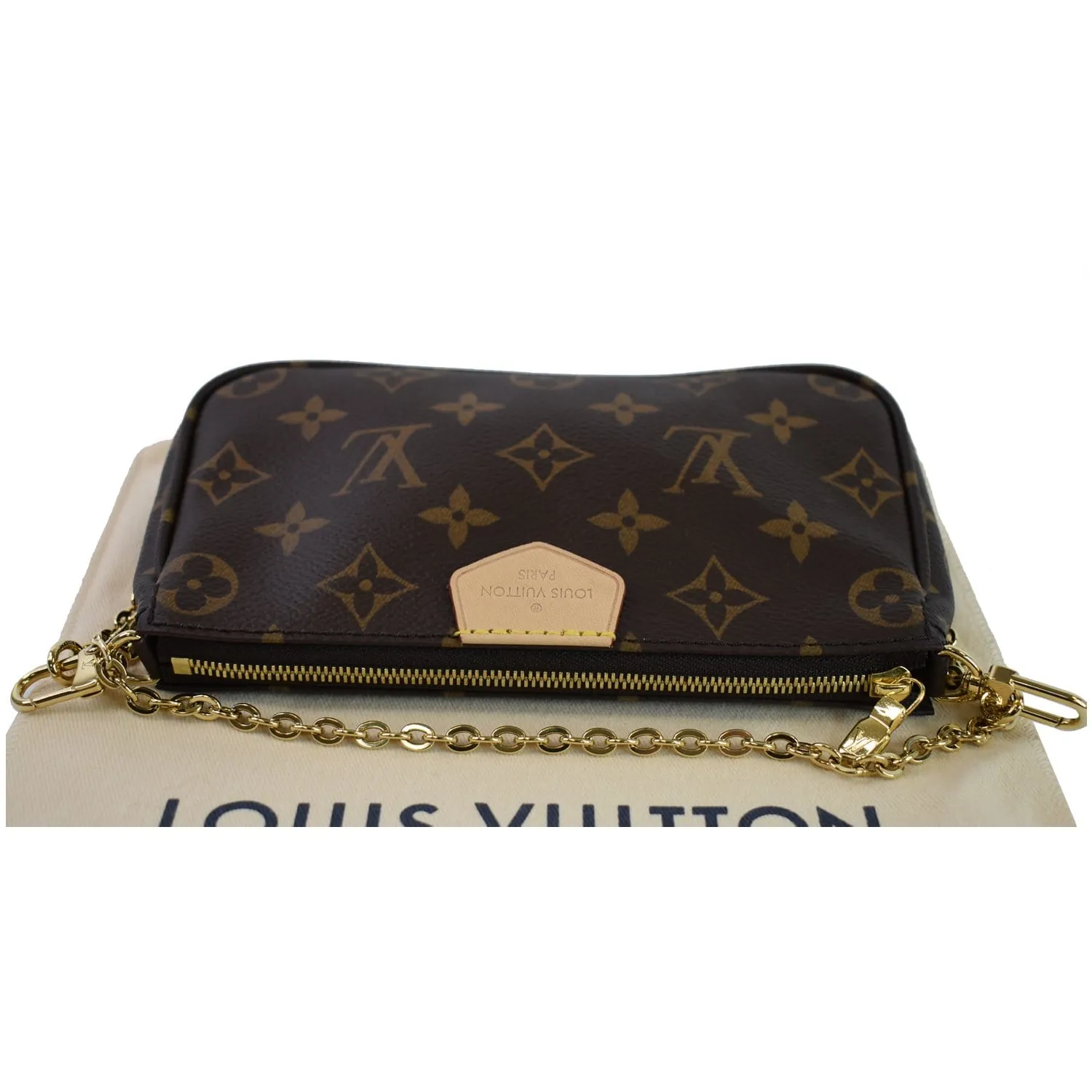 LOUIS VUITTON Pochette Accessories Monogram Canvas Pouch Bag Brown