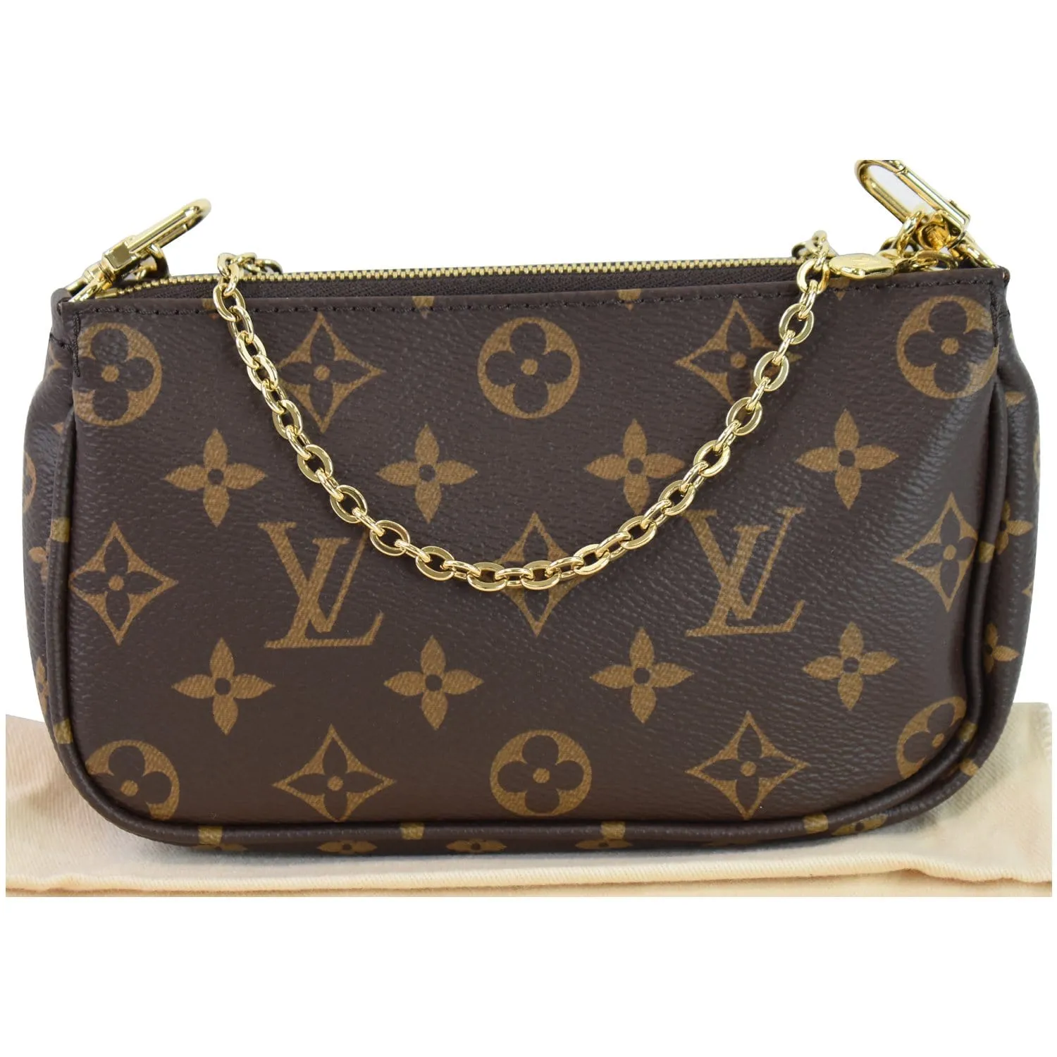 LOUIS VUITTON Pochette Accessories Monogram Canvas Pouch Bag Brown