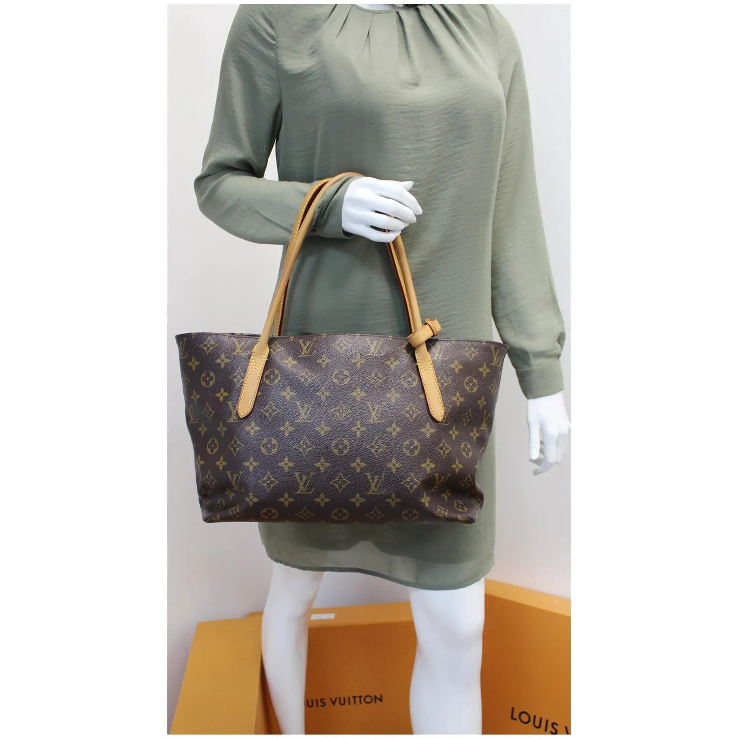 LOUIS VUITTON Raspail PM Monogram Canvas Shoulder Bag Brown