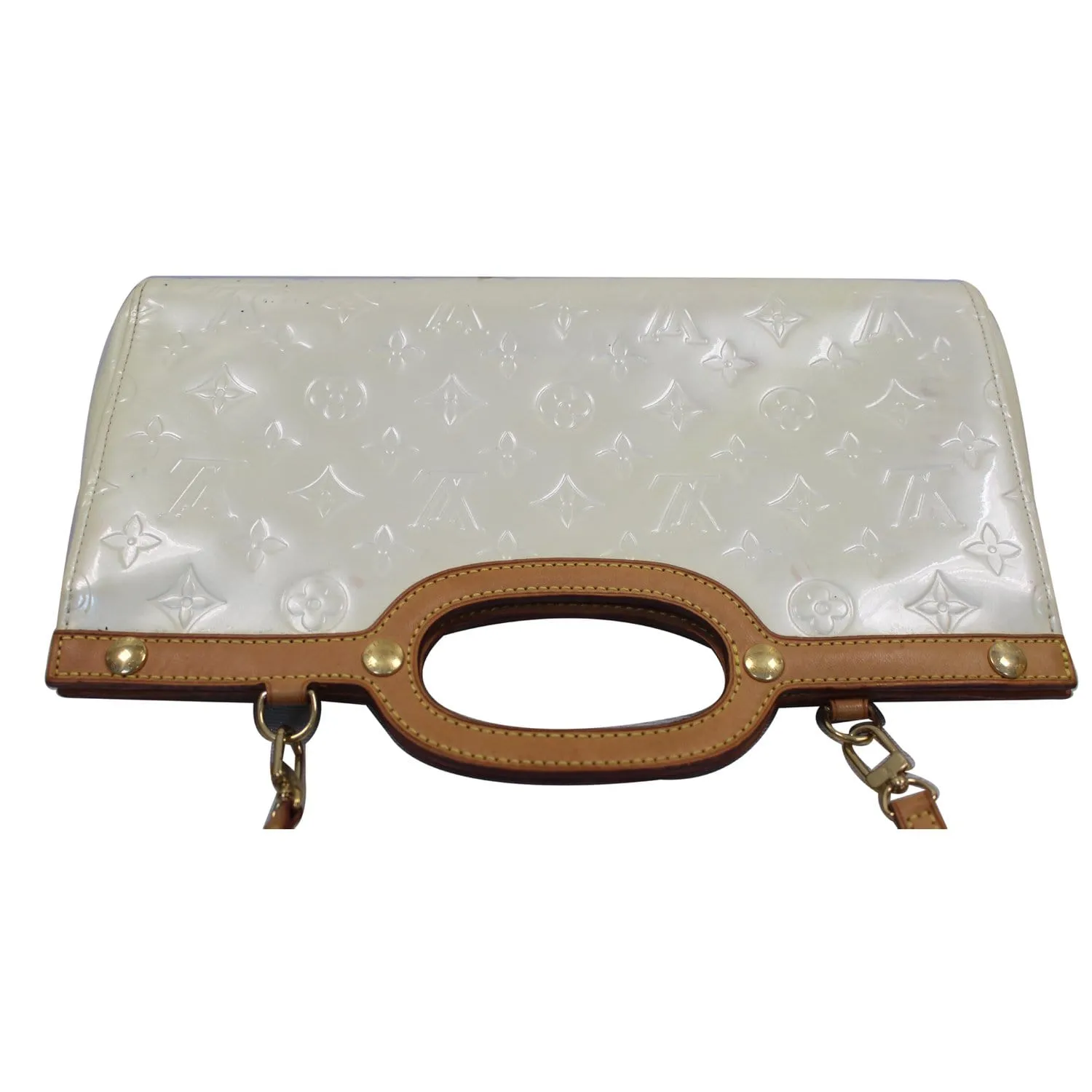LOUIS VUITTON Roxbury Drive Vernis Leather Shoulder Bag Cream - 20% OFF