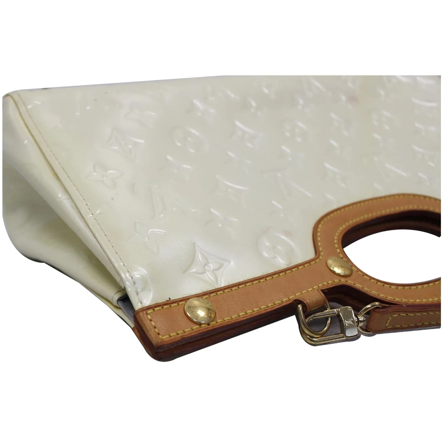 LOUIS VUITTON Roxbury Drive Vernis Leather Shoulder Bag Cream - 20% OFF