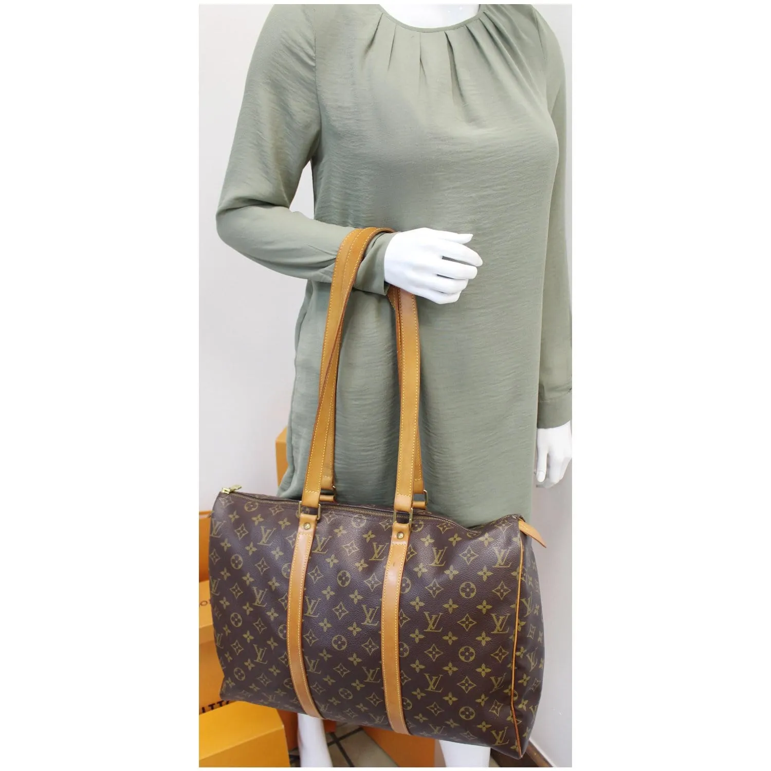 LOUIS VUITTON Sac Flanerie 45 Monogram Canvas Shoulder Bag Brown