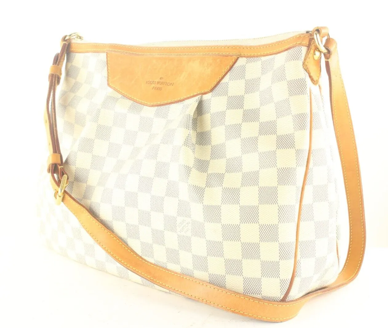 Louis Vuitton Siracusa Shoulder Bag PM White Leather 8LV919k