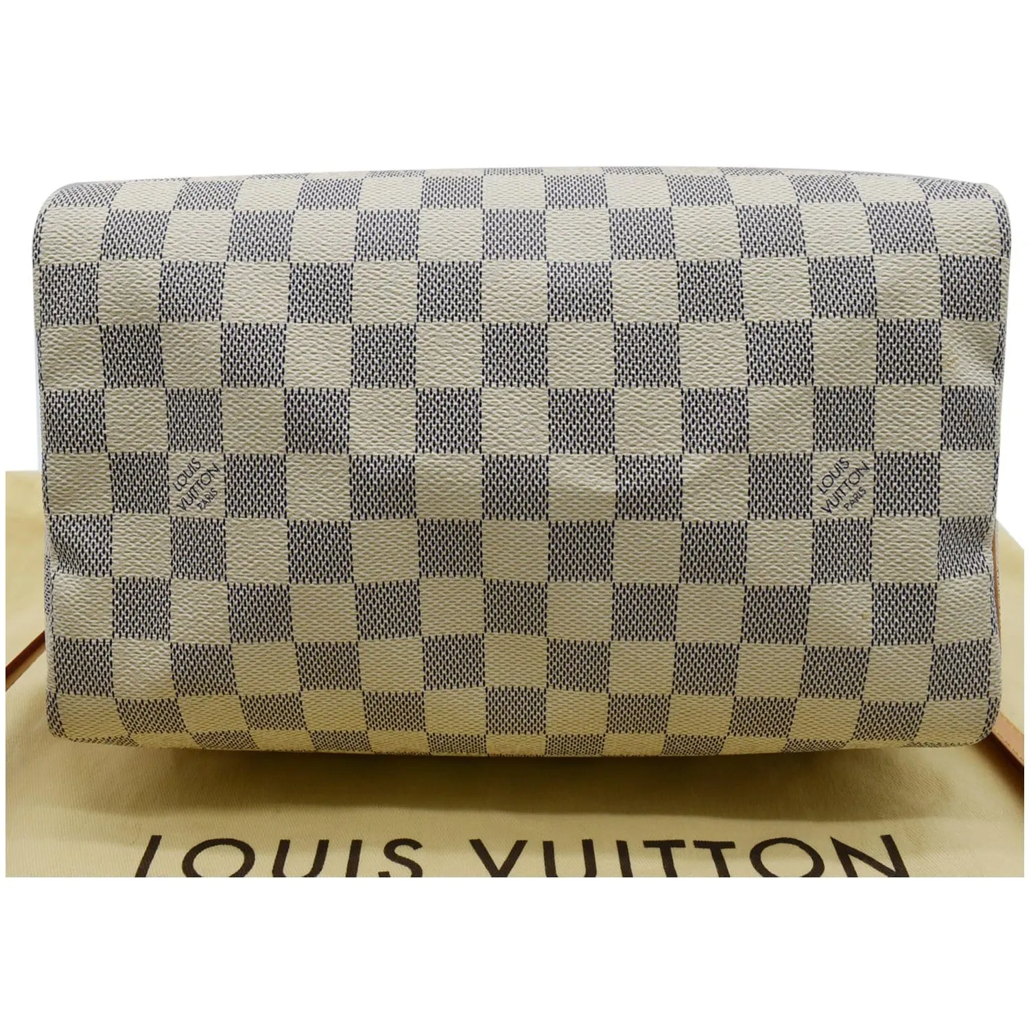 LOUIS VUITTON Speedy 25 Bandouliere Damier Azur Shoulder Bag White